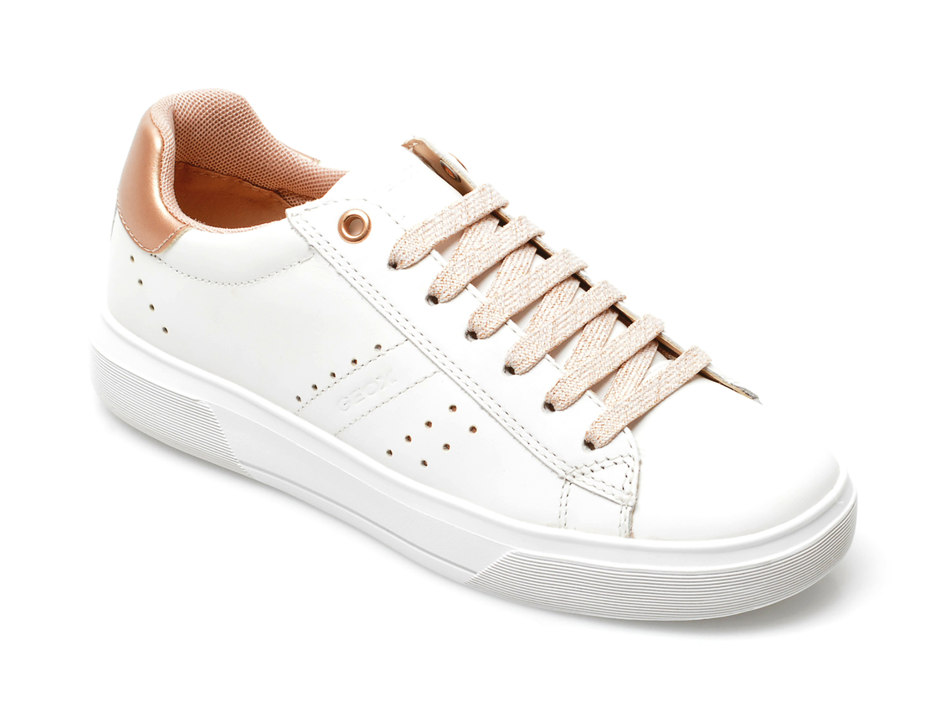 Pantofi sport GEOX albi, J25GCA, din piele naturala imagine reduceri black friday 2021 Geox
