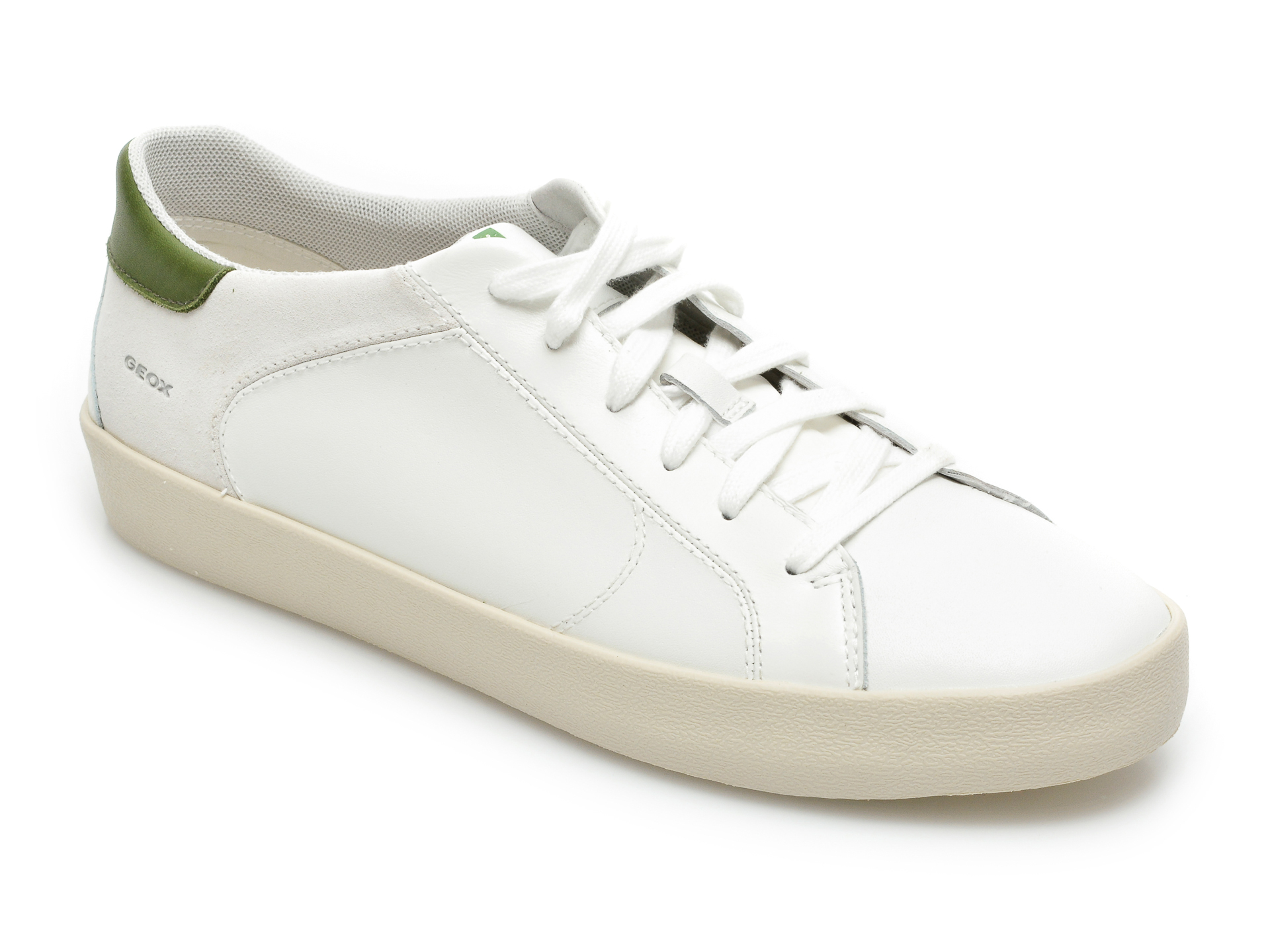 Pantofi sport GEOX albi, U156HA, din piele naturala imagine otter.ro