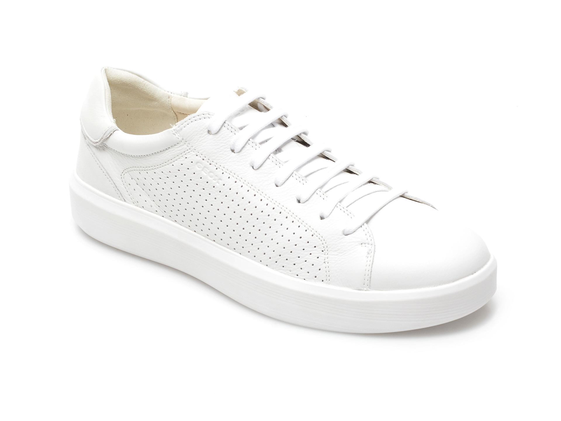 Pantofi sport GEOX albi, U25EAB, din piele naturala 2023 ❤️ Pret Super Black Friday otter.ro imagine noua 2022