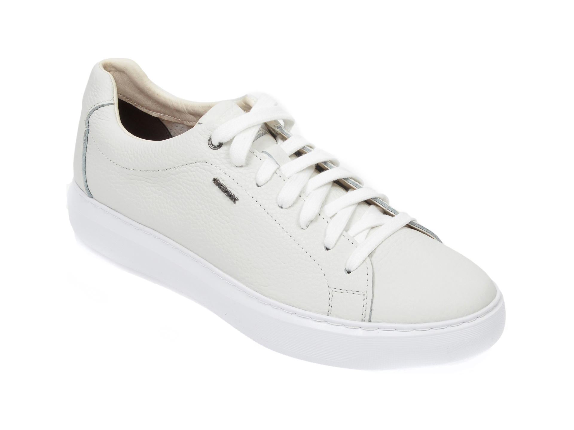 Pantofi sport GEOX albi, U845WB, din piele naturala New