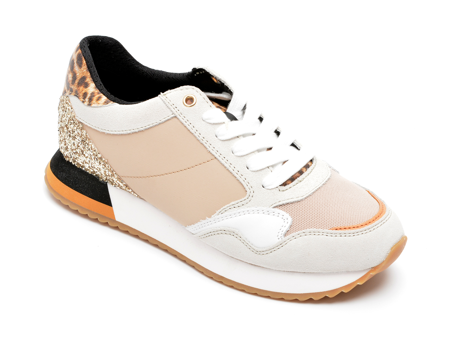 Pantofi sport GEOX bej, D25RTB9, din material textil si piele naturala 2022 ❤️ Pret Super Black Friday otter.ro imagine noua 2022