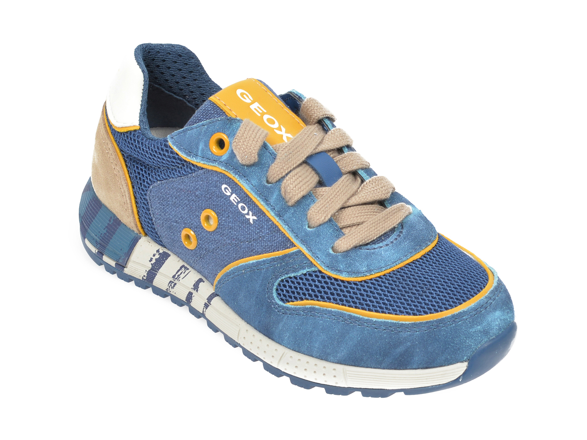 Pantofi sport GEOX bleumarin, J029EB, din material textil si piele naturala