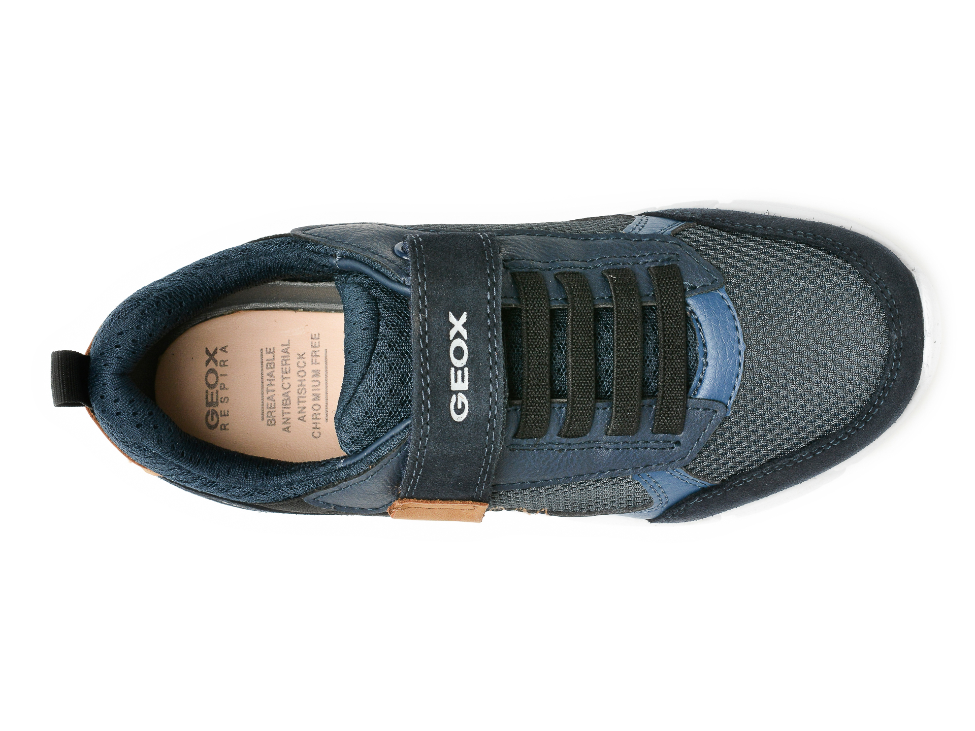 Pantofi sport GEOX bleumarin, J159BB, din material textil si piele naturala - 6