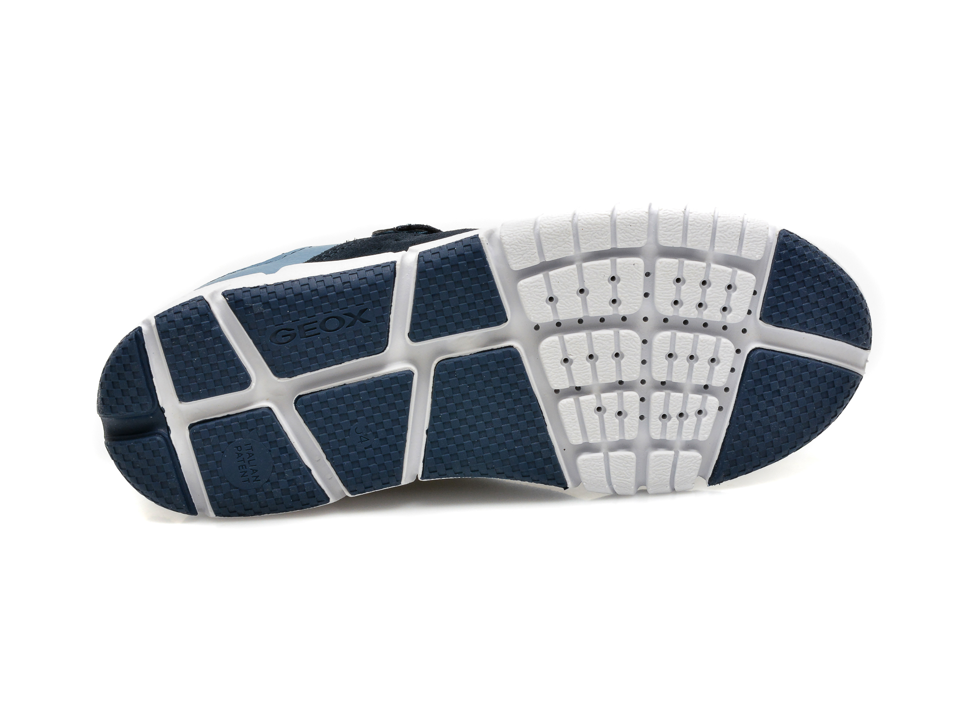 Pantofi sport GEOX bleumarin, J159BD, din material textil si piele intoarsa - 7