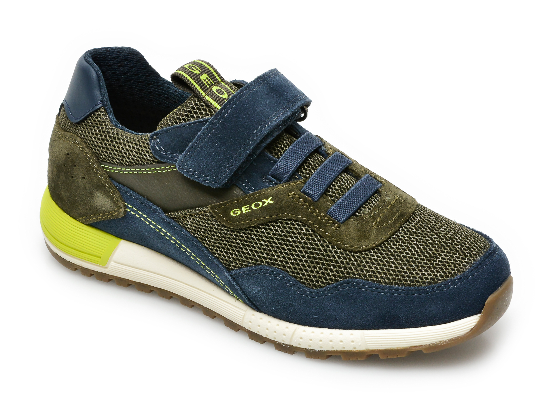 Pantofi sport GEOX bleumarin, J159EB, din material textil si piele intoarsa