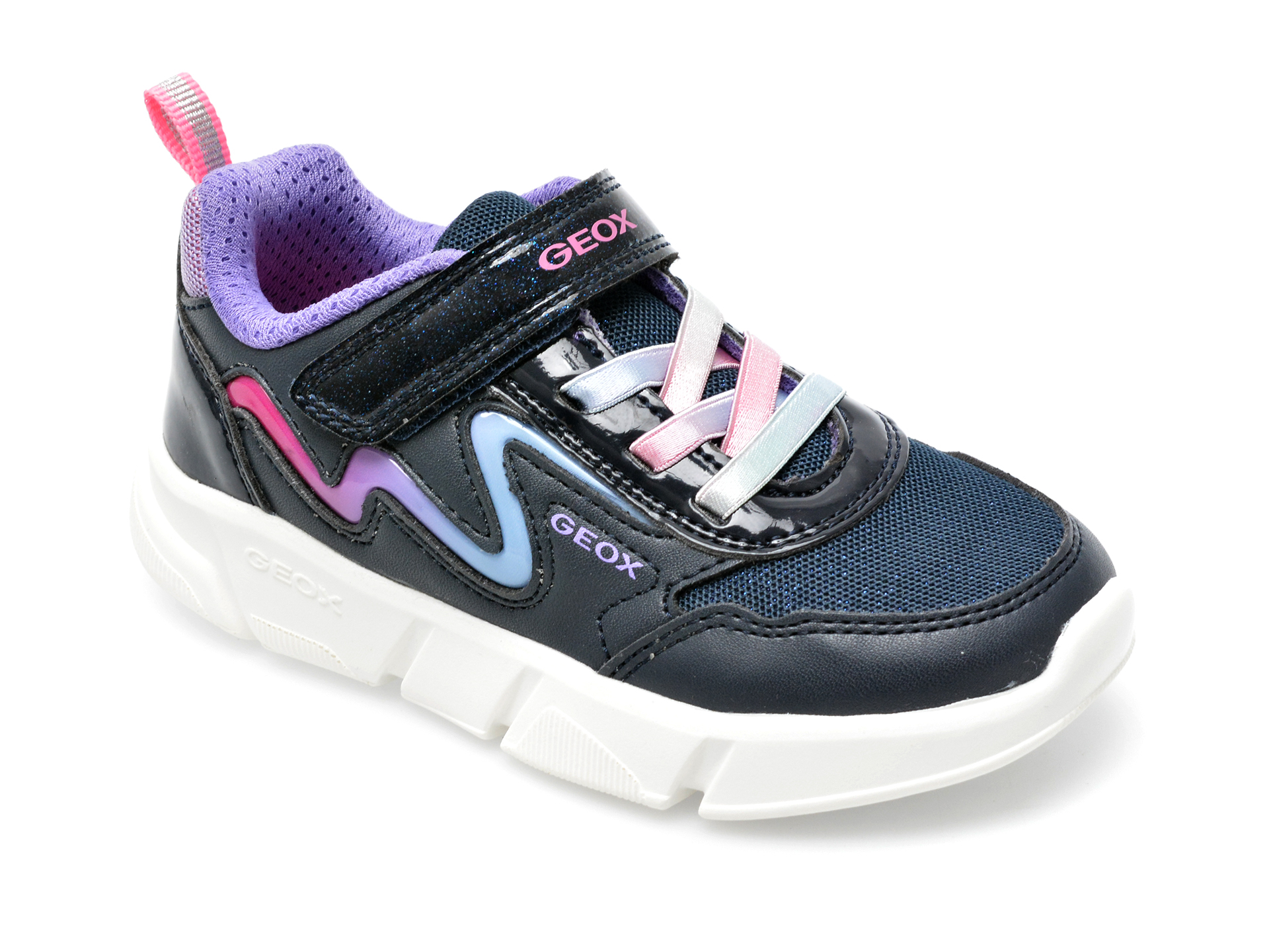 Pantofi sport GEOX bleumarin, J16DLA, din piele ecologica si material textil /copii/incaltaminte