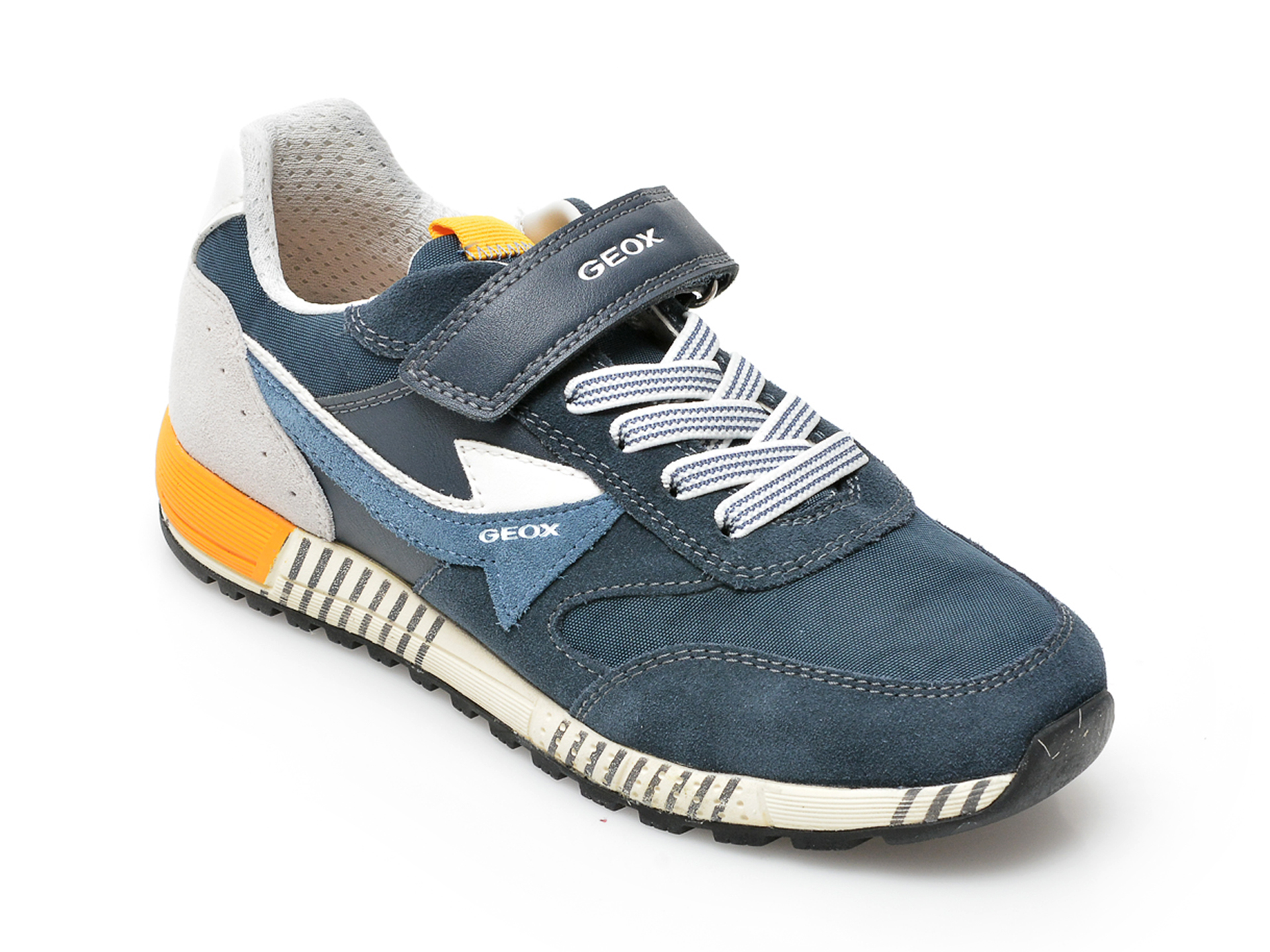 Pantofi sport GEOX bleumarin, J259EA, din material textil si piele naturala