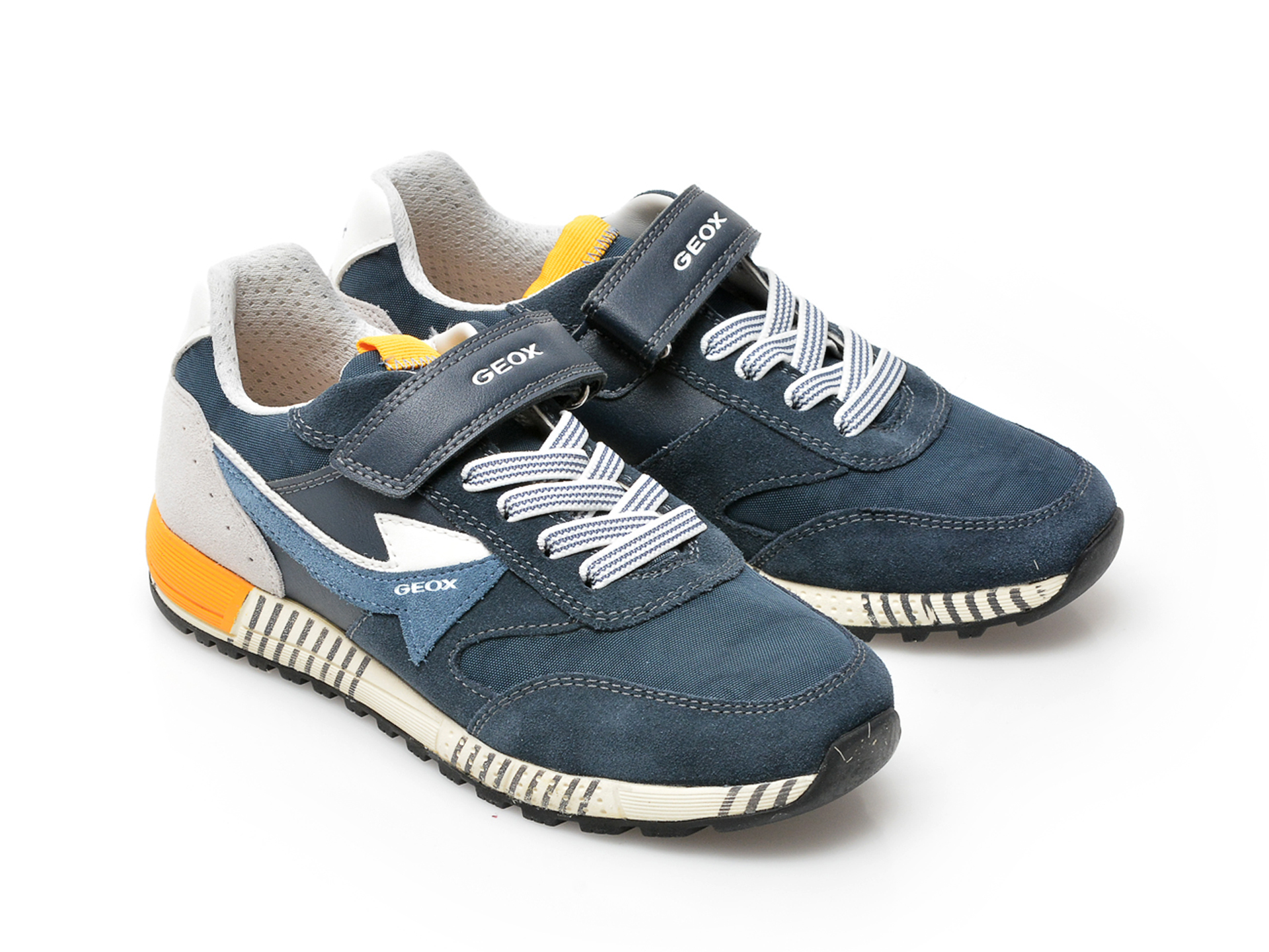 Pantofi sport GEOX bleumarin, J259EA, din material textil si piele naturala - 4