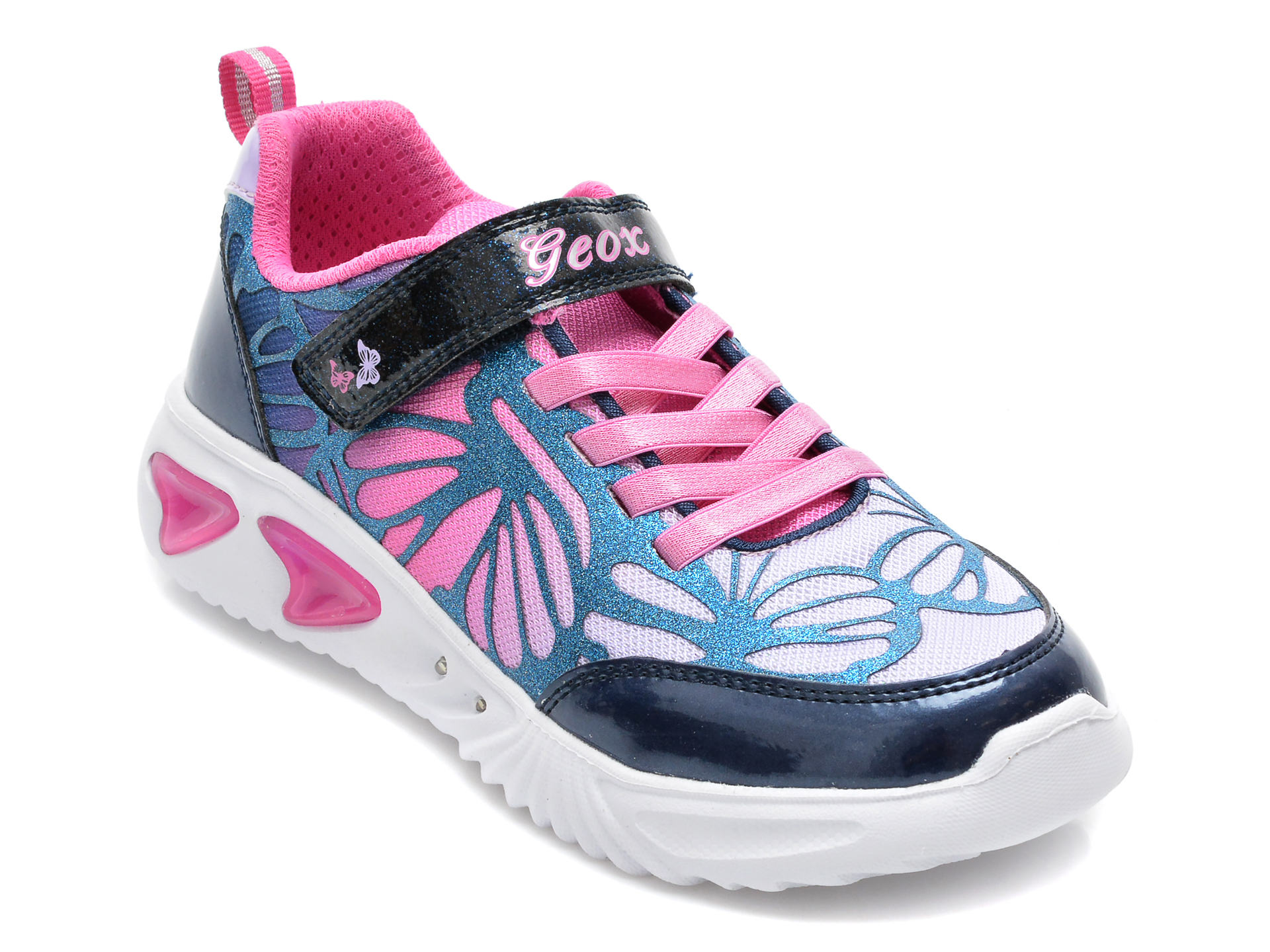 Pantofi sport GEOX bleumarin, J25E9B, din material textil si piele ecologica /copii/incaltaminte