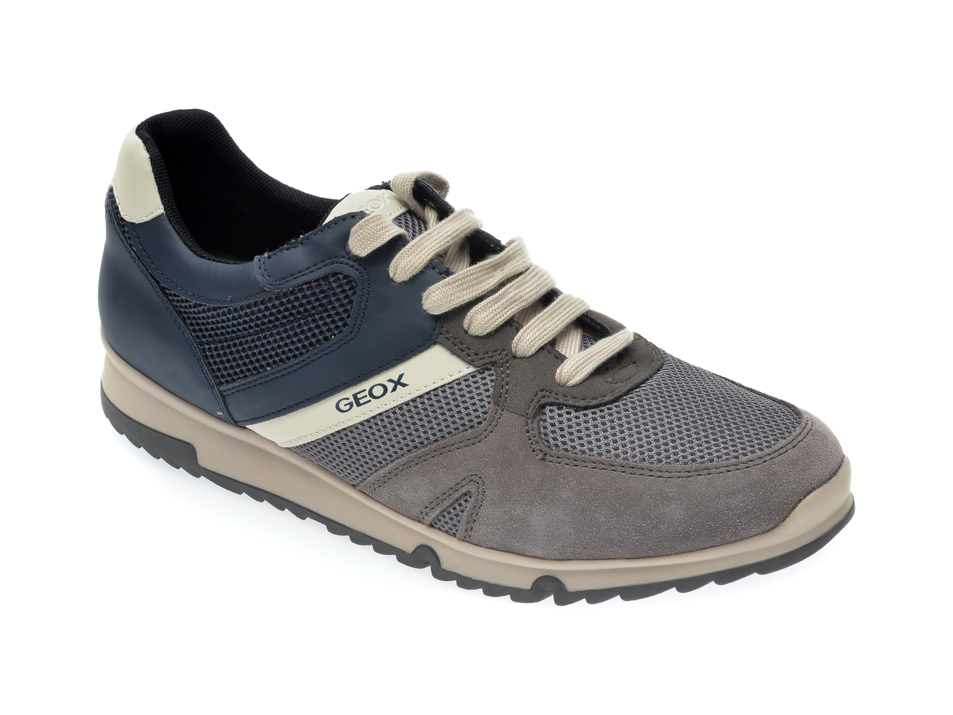 Pantofi sport GEOX bleumarin, U023XC, din piele naturala si material textil imagine