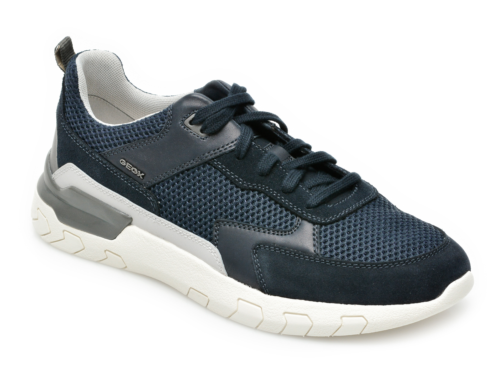 Pantofi sport GEOX bleumarin, U158ZC, din material textil si piele naturala New