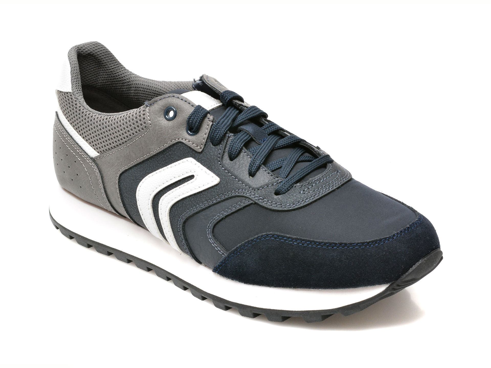 Pantofi sport GEOX bleumarin, U25CPA, din material textil si piele naturala Geox imagine 2022 reducere