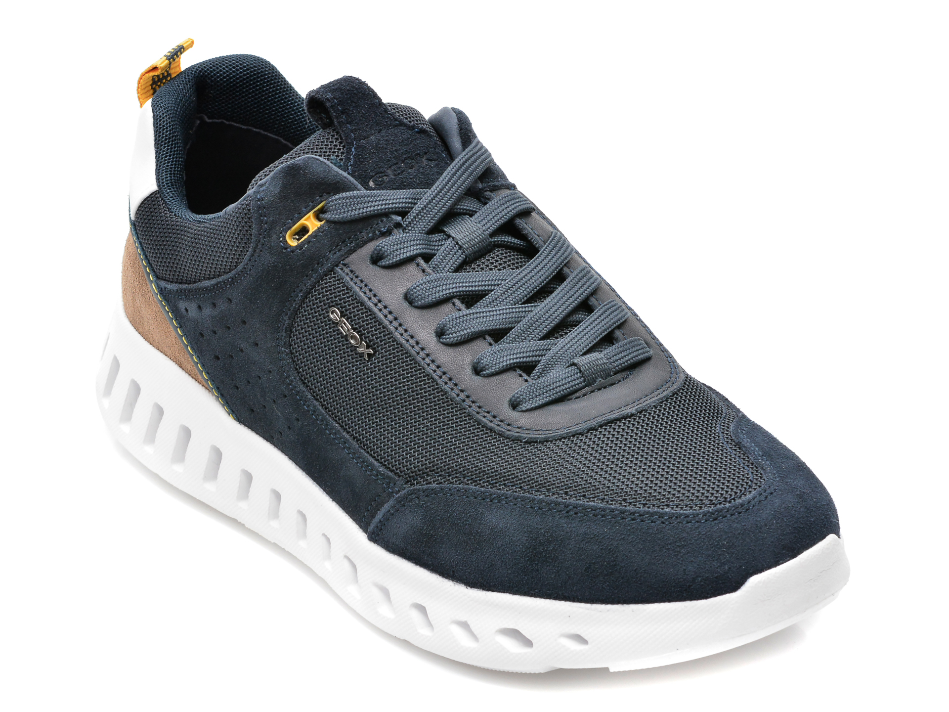 Pantofi sport GEOX bleumarin, U25DYA, din material textil si piele intoarsa Geox