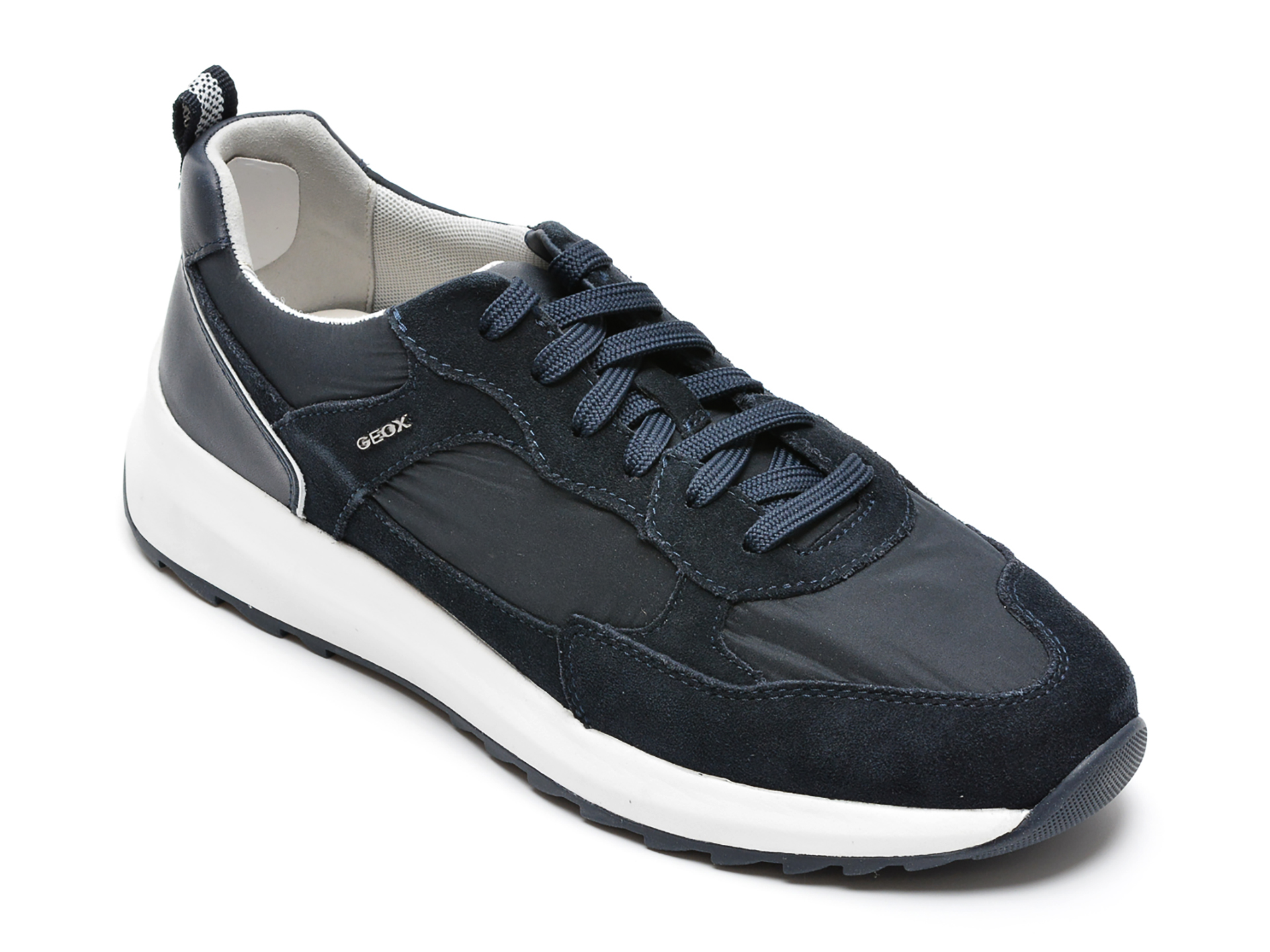 Pantofi sport GEOX bleumarin, U25E4A, din material textil si piele intoarsa Geox