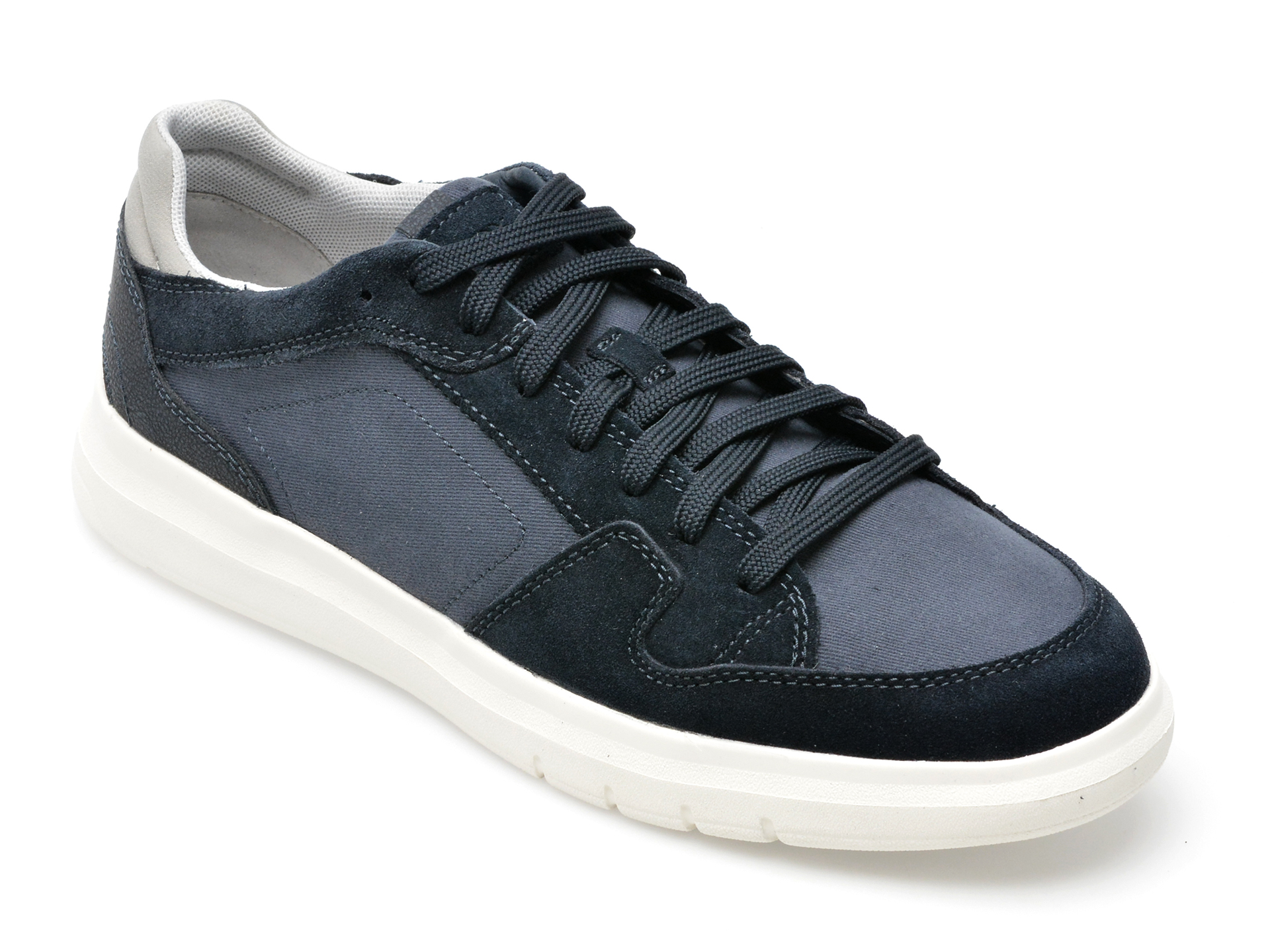 Pantofi sport GEOX bleumarin, U35B3A, din material textil si piele intoarsa /barbati/pantofi