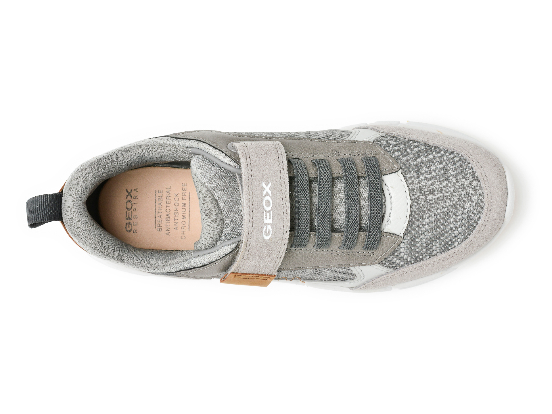 Pantofi sport GEOX gri, J159BB, din material textil si piele naturala - 6