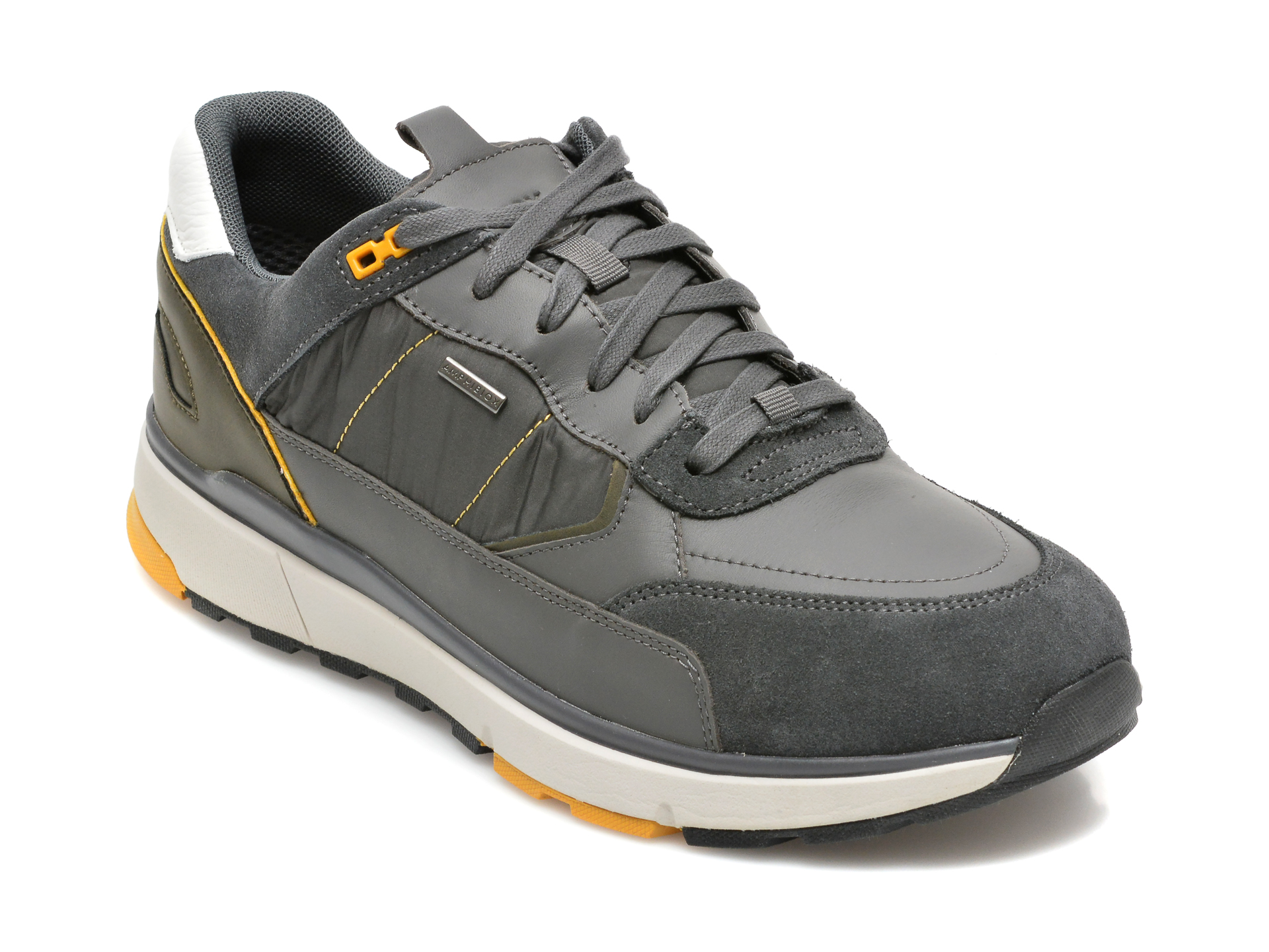 Pantofi sport GEOX gri, U16CRA, din material textil si piele naturala Geox