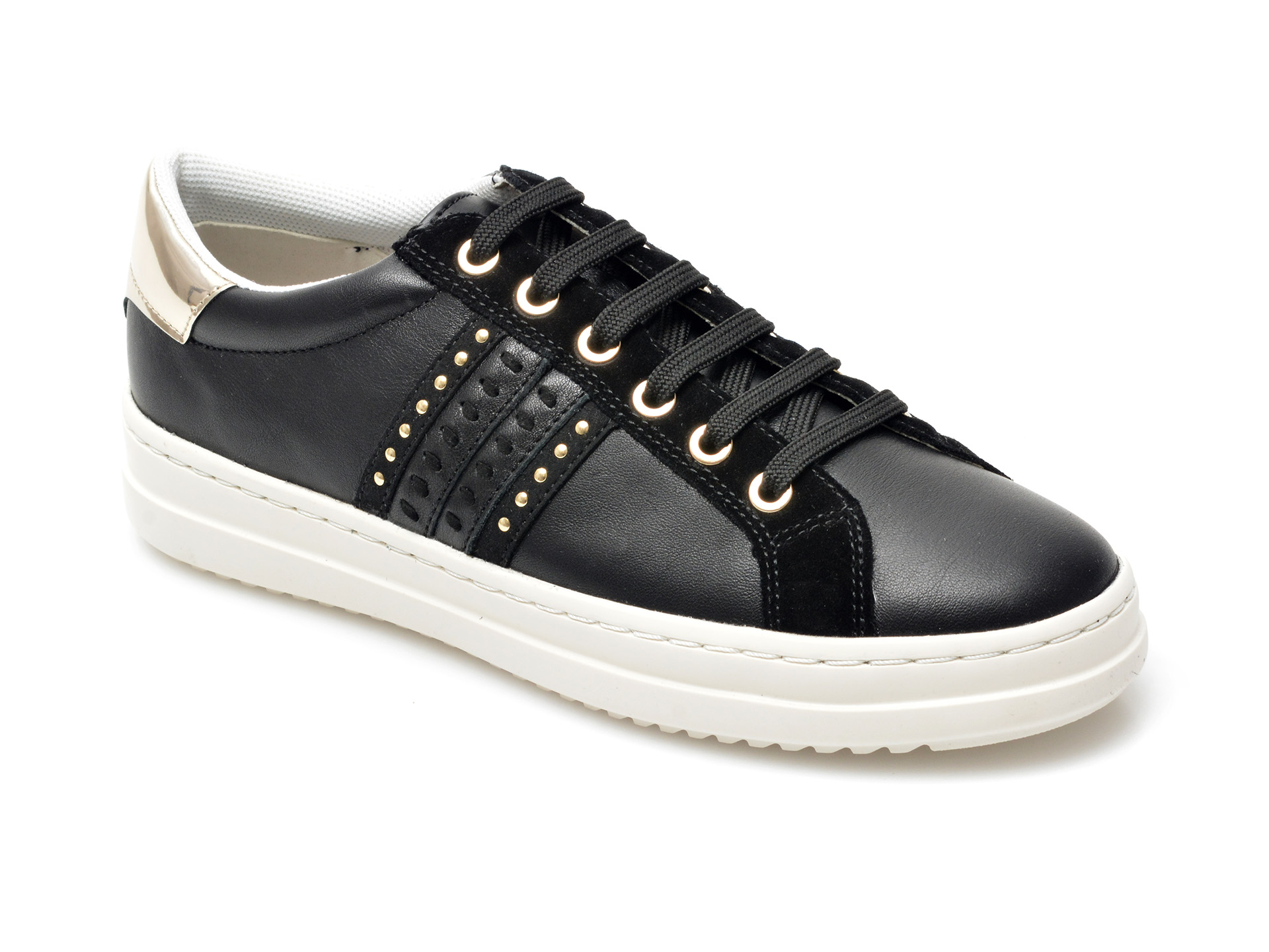 Pantofi sport GEOX negri, D02FED, din piele naturala /femei/pantofi imagine noua