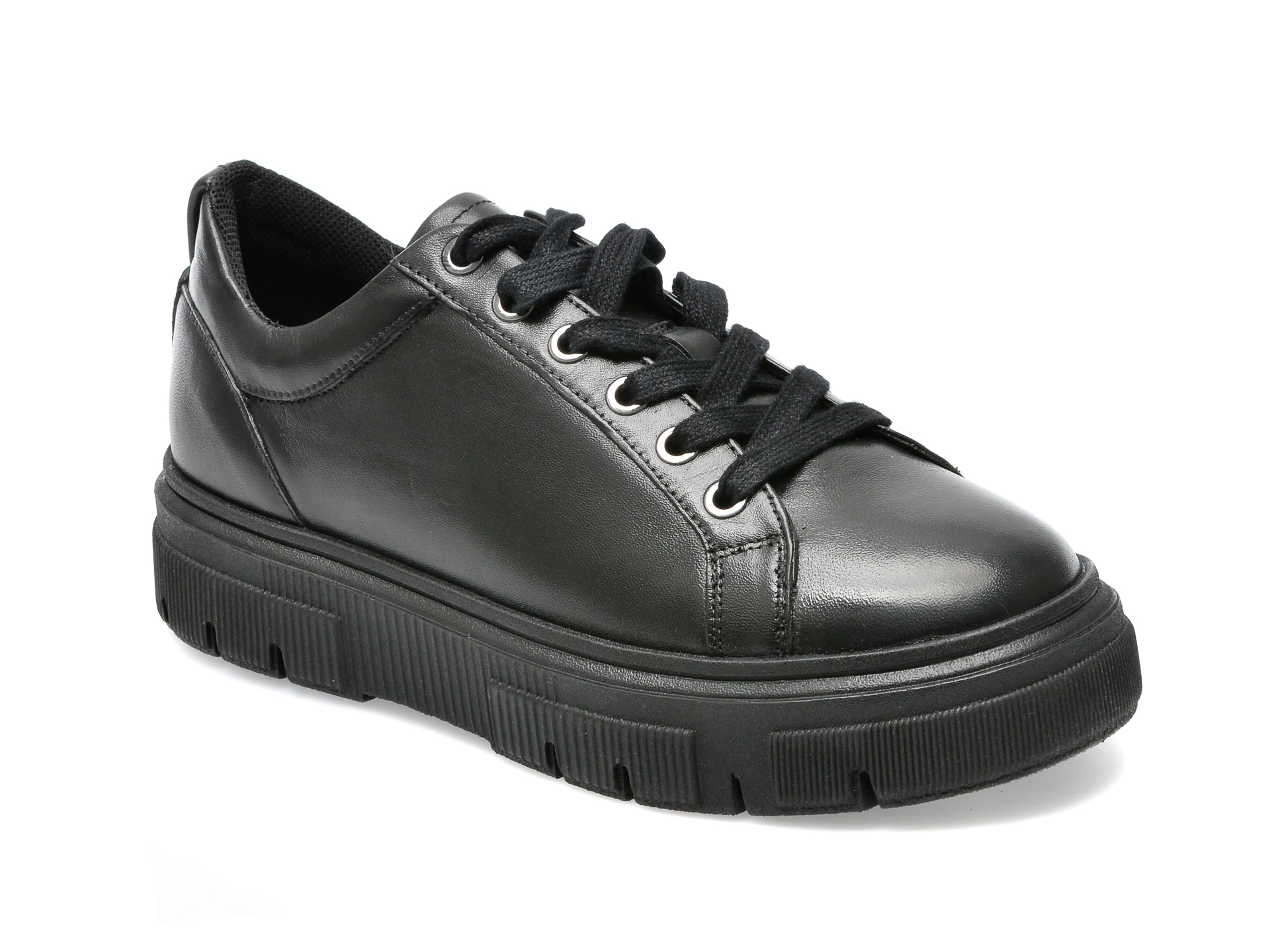 Pantofi sport GEOX negri, D26TZA, din piele naturala /femei/pantofi imagine noua