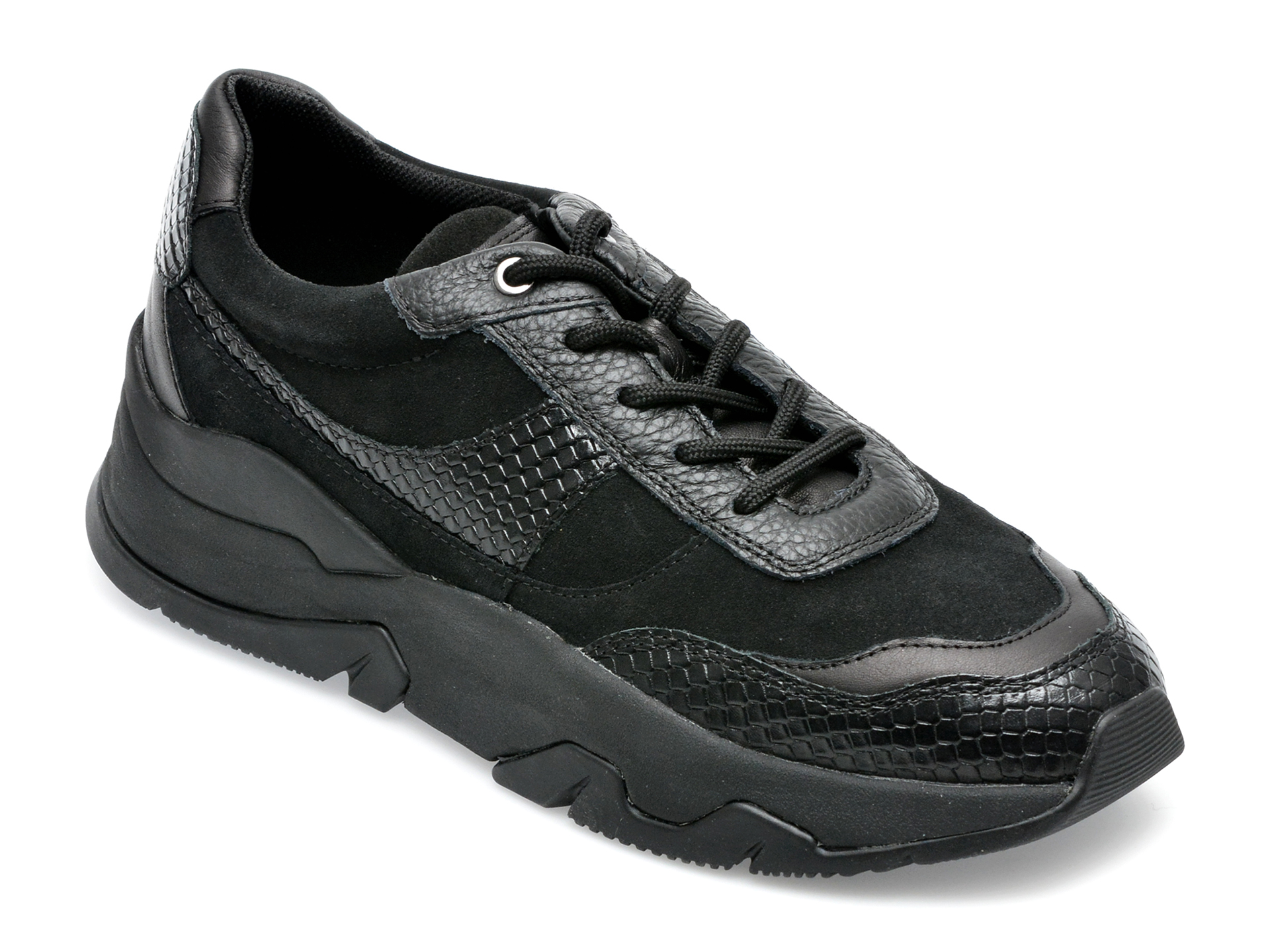 Pantofi sport GEOX negri, D26UQA, din piele intoarsa /femei/pantofi imagine super redus 2022