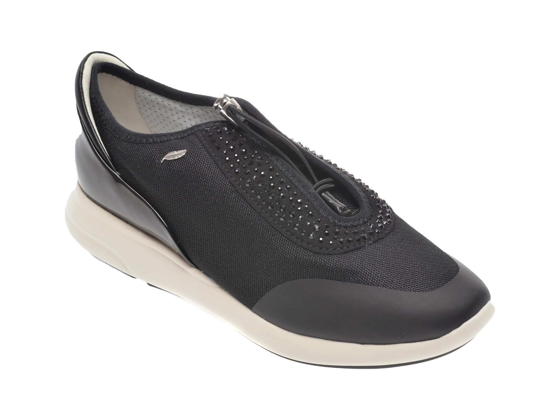 Pantofi sport GEOX negri, D621CE, din material textil si piele ecologica