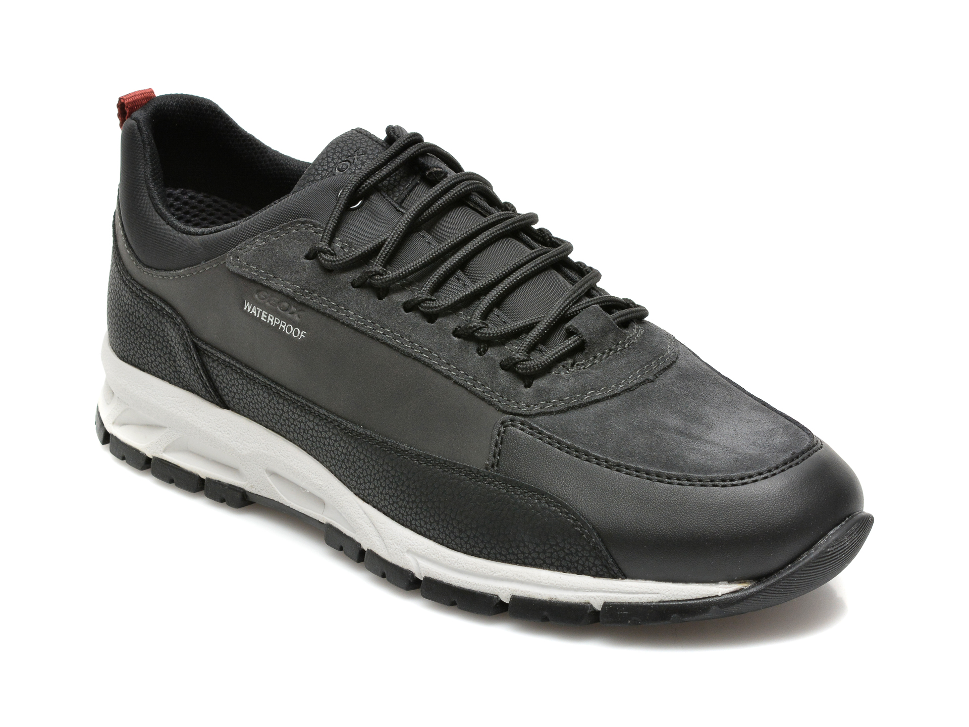 Pantofi sport GEOX negri, U16CQD, din material textil si piele ecologica Geox imagine 2022 13clothing.ro