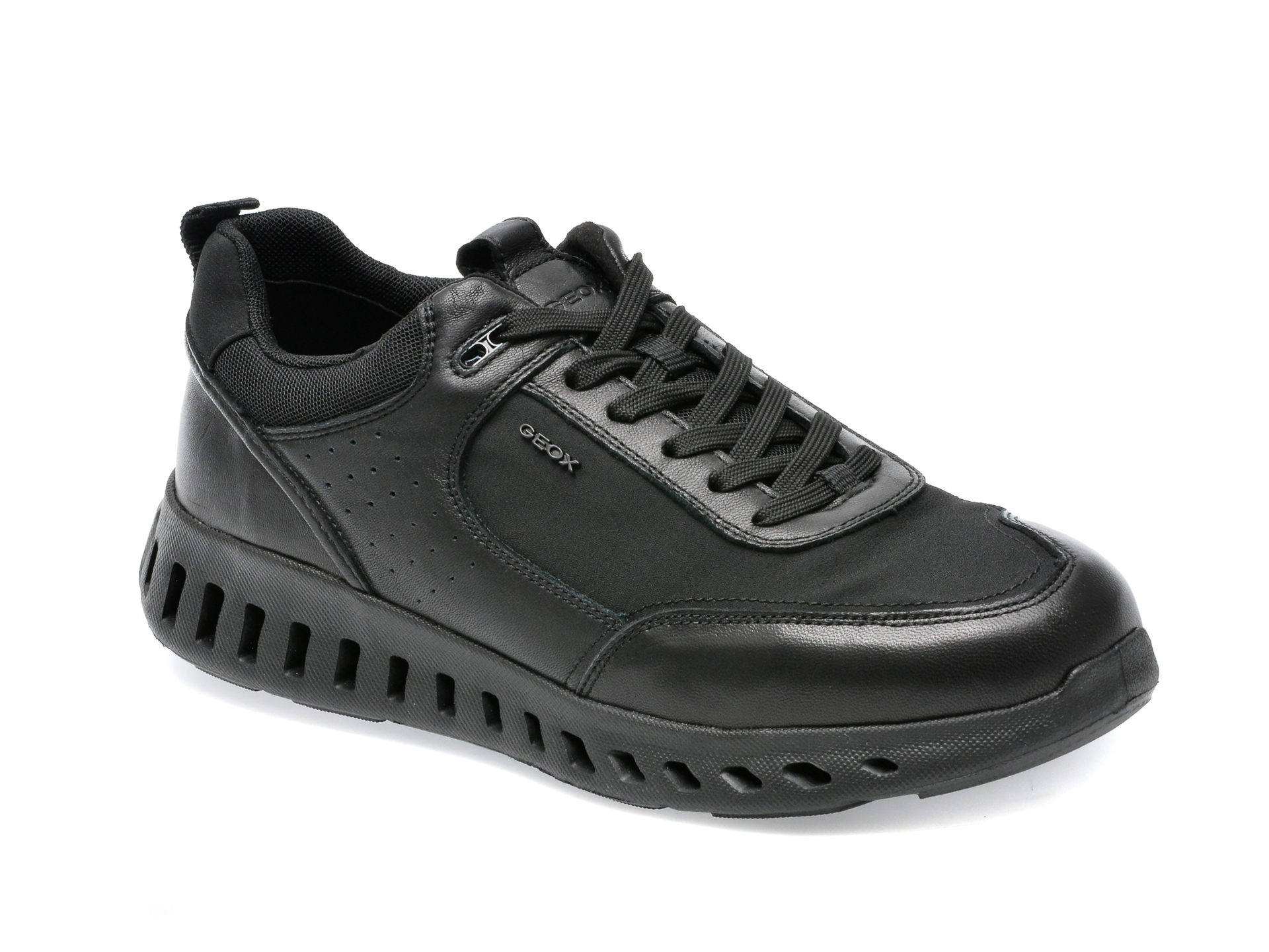 Pantofi sport GEOX negri, U25DYA, din piele naturala /barbati/pantofi imagine noua