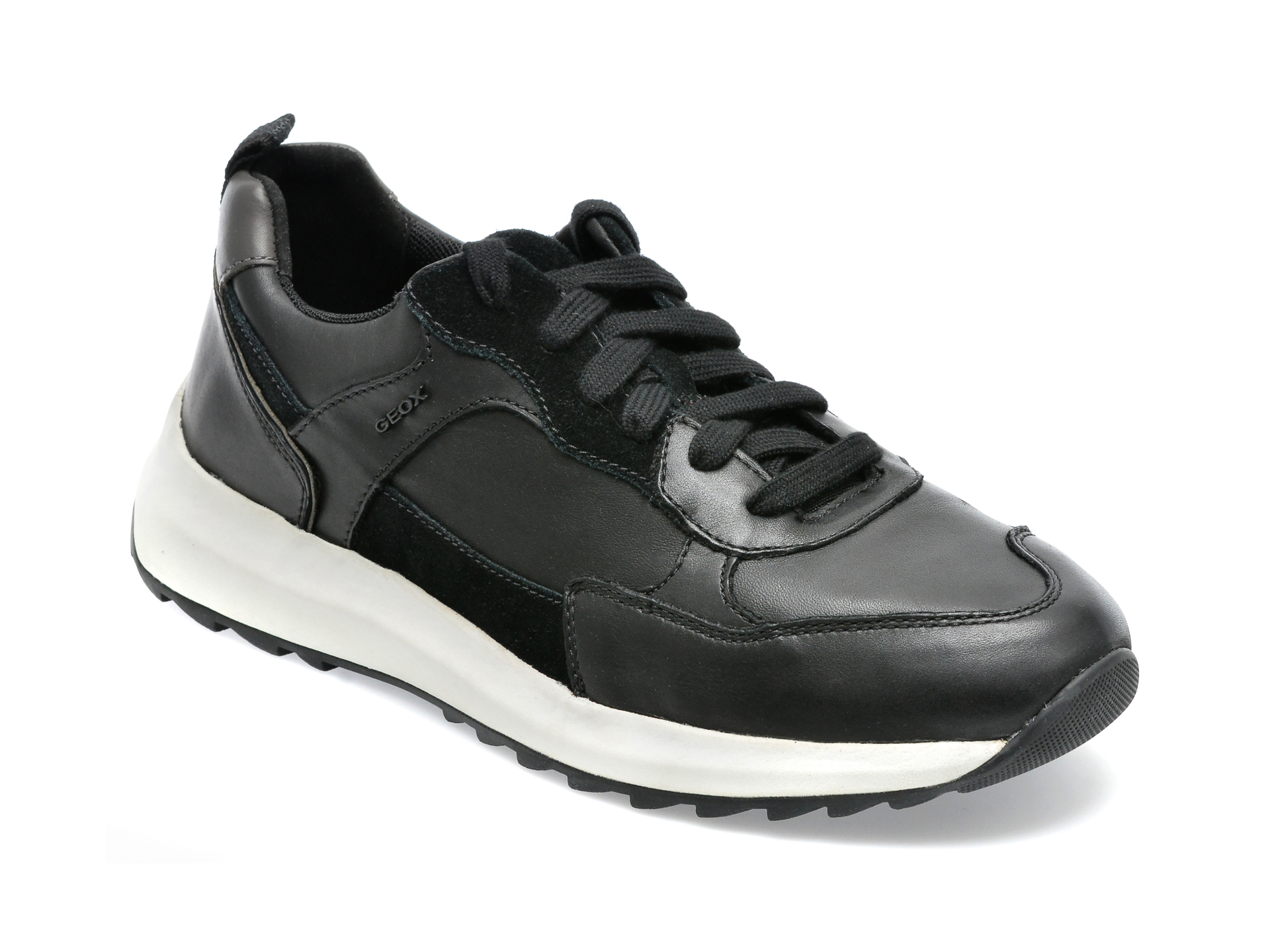 Pantofi sport GEOX negri, U25E4A, din piele naturala /barbati/pantofi /barbati/pantofi