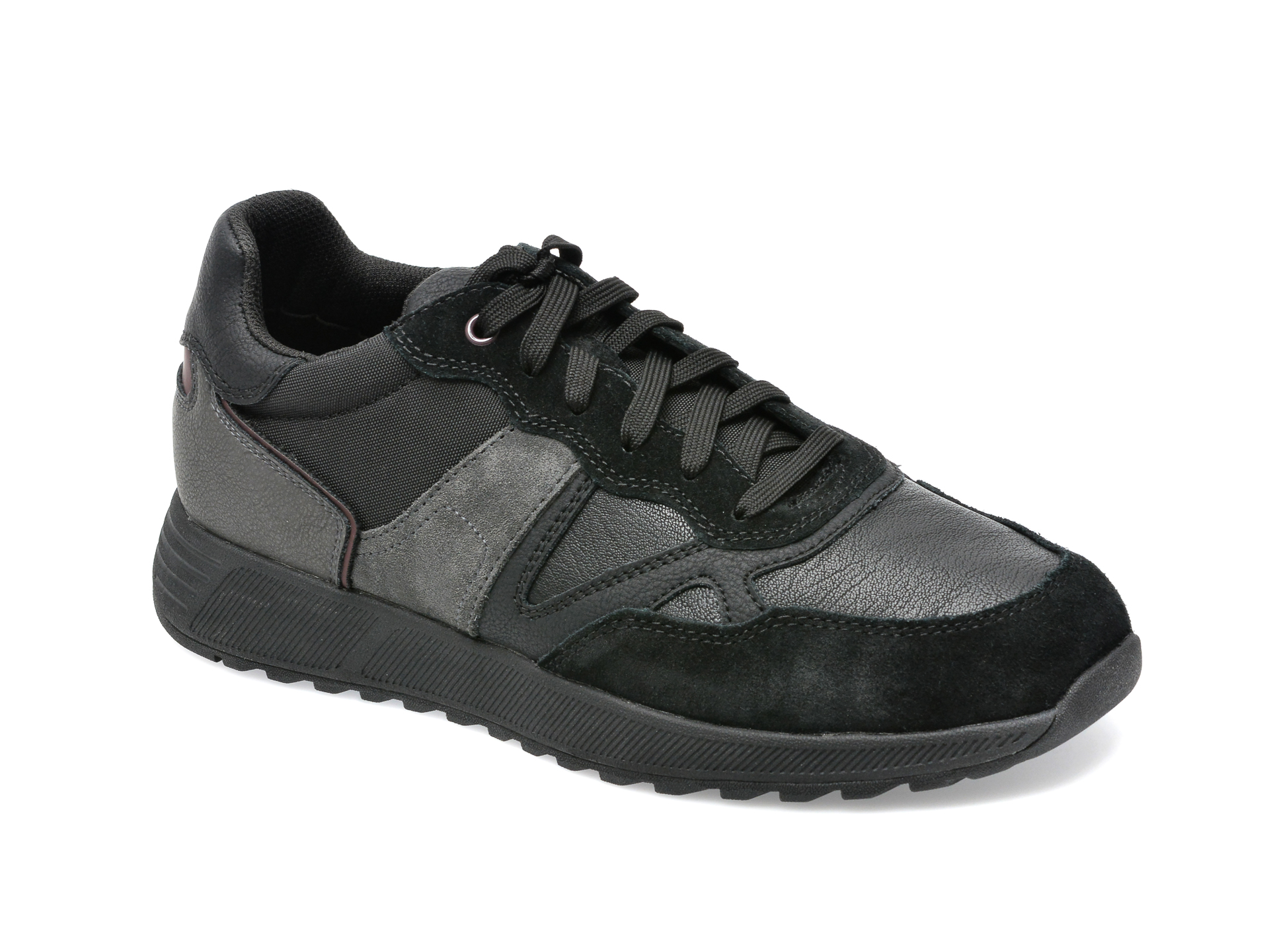 Pantofi sport GEOX negri, U26F1A, din piele naturala barbati 2023-03-19