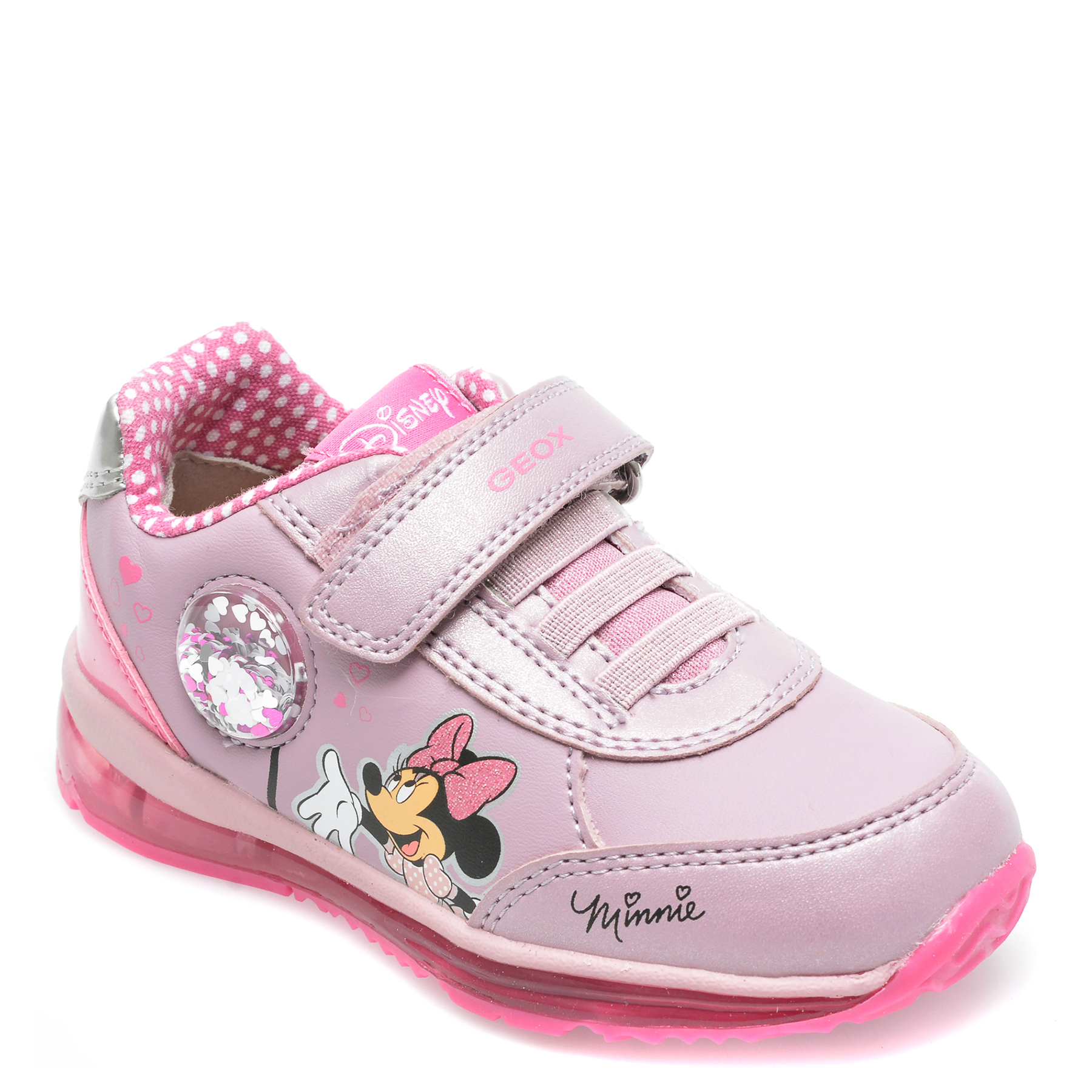 Pantofi sport GEOX roz, B2685A, din piele ecologica /copii/incaltaminte