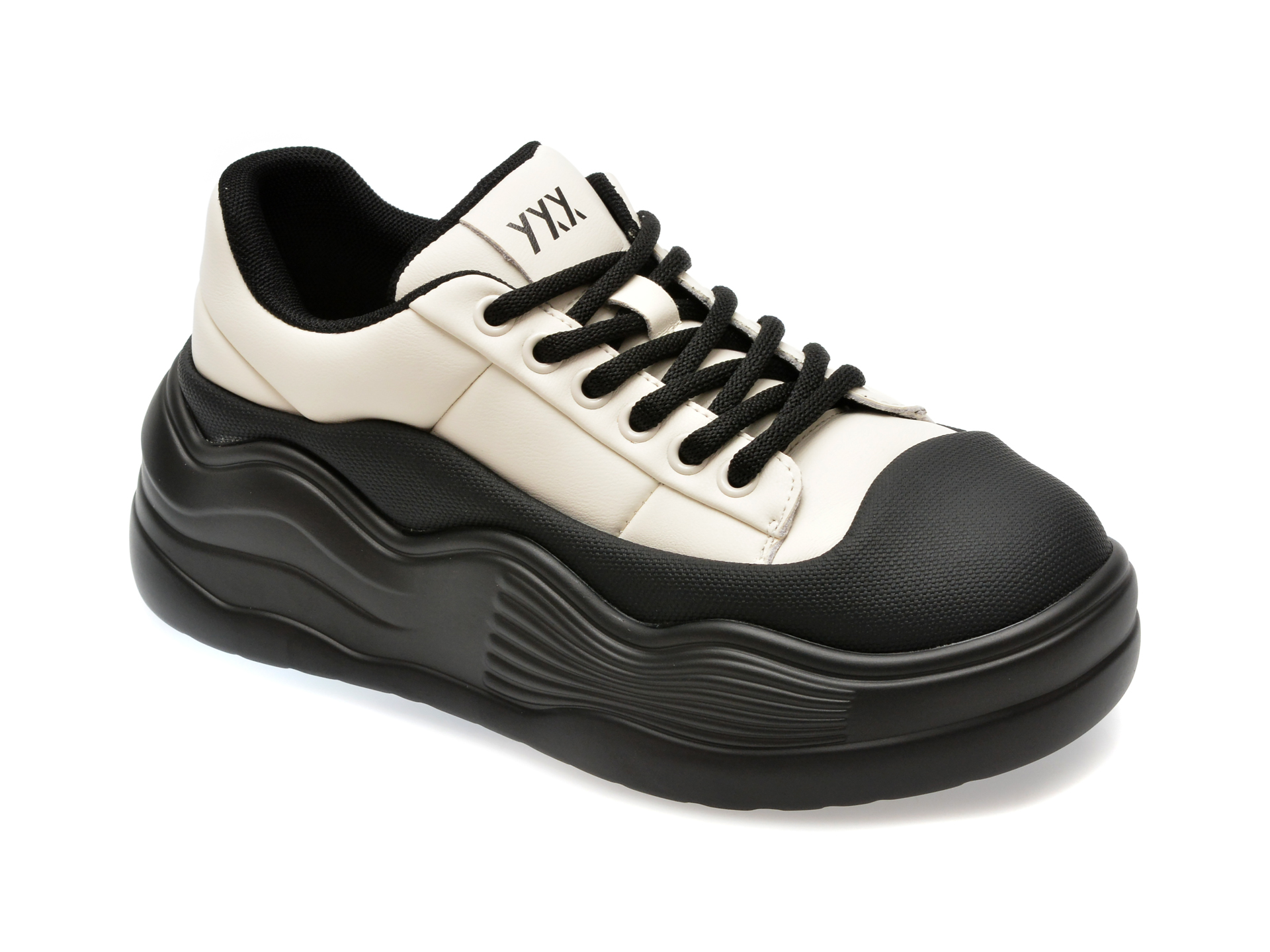 Pantofi Sport Gryxx Alb-negru, 1076, Din Piele Naturala