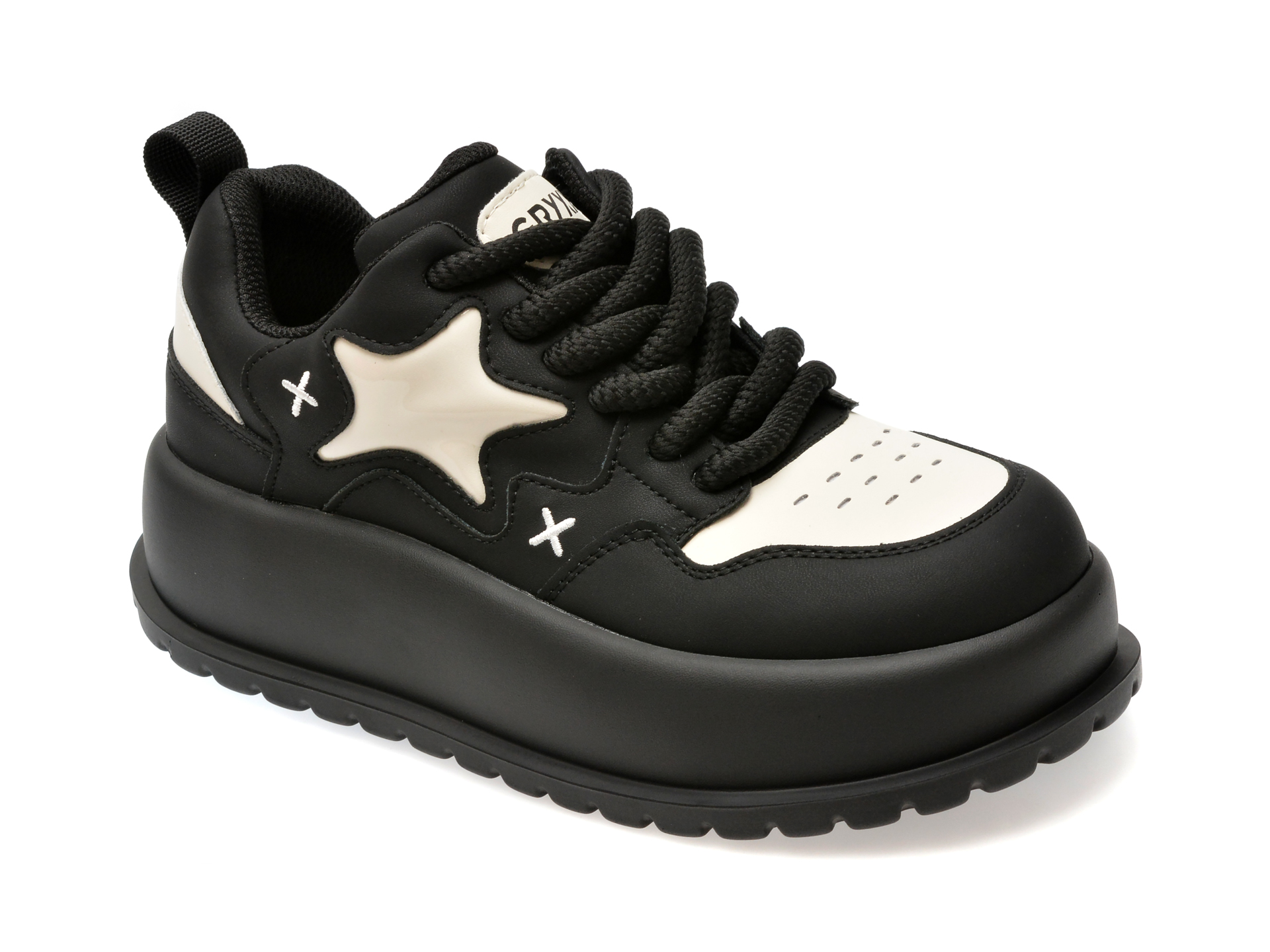 Pantofi Sport Gryxx Alb-negru, 3a711a, Din Piele Naturala