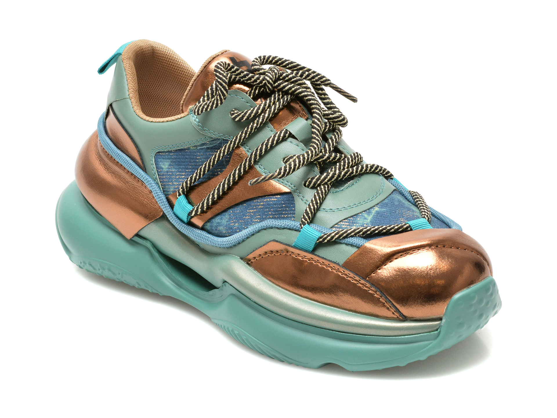 Pantofi Sport Gryxx Albastri, 209076, Din Material Textil Si Piele Naturala