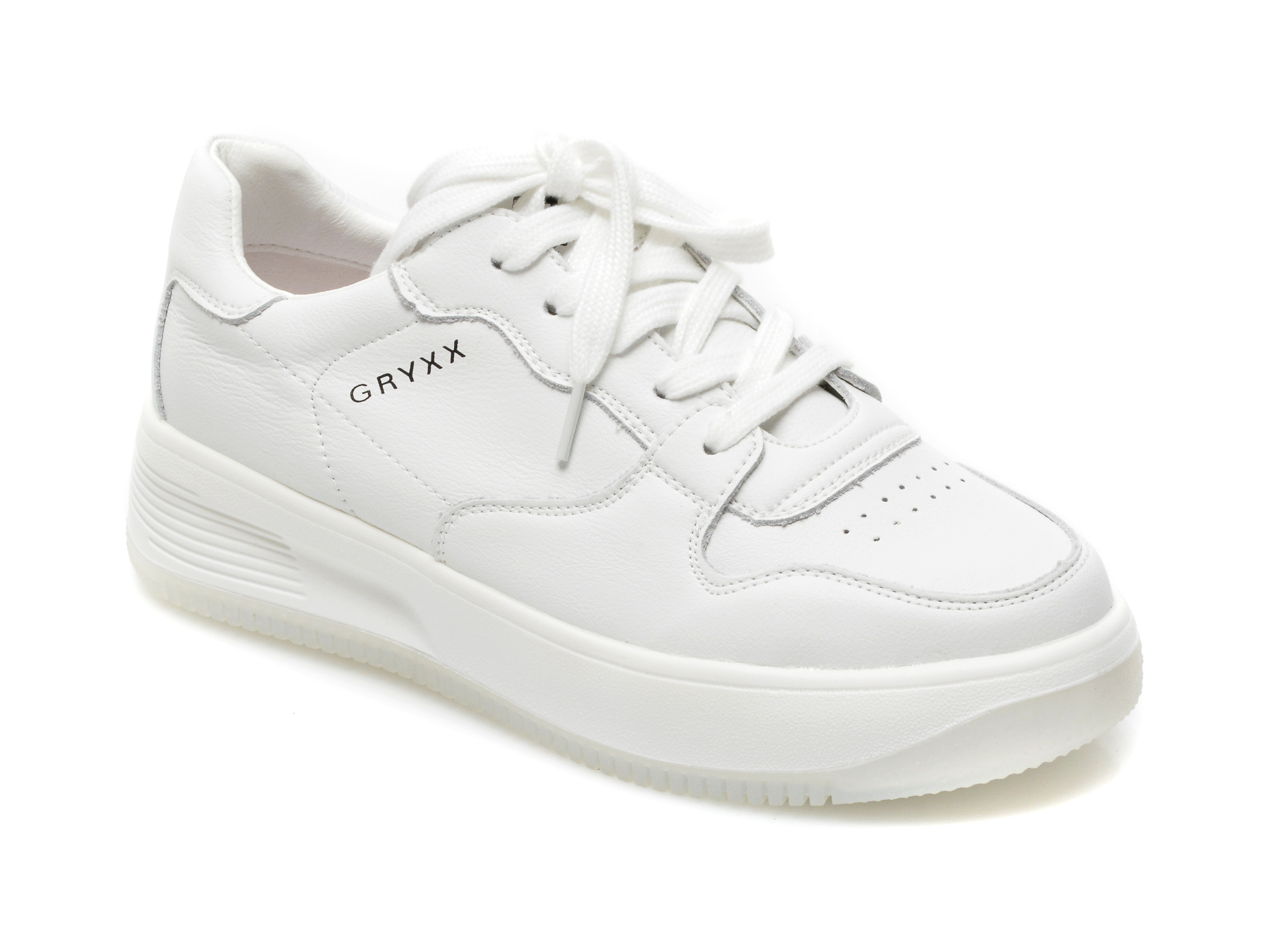 Pantofi sport GRYXX albi, 20593, din piele naturala Gryxx Gryxx