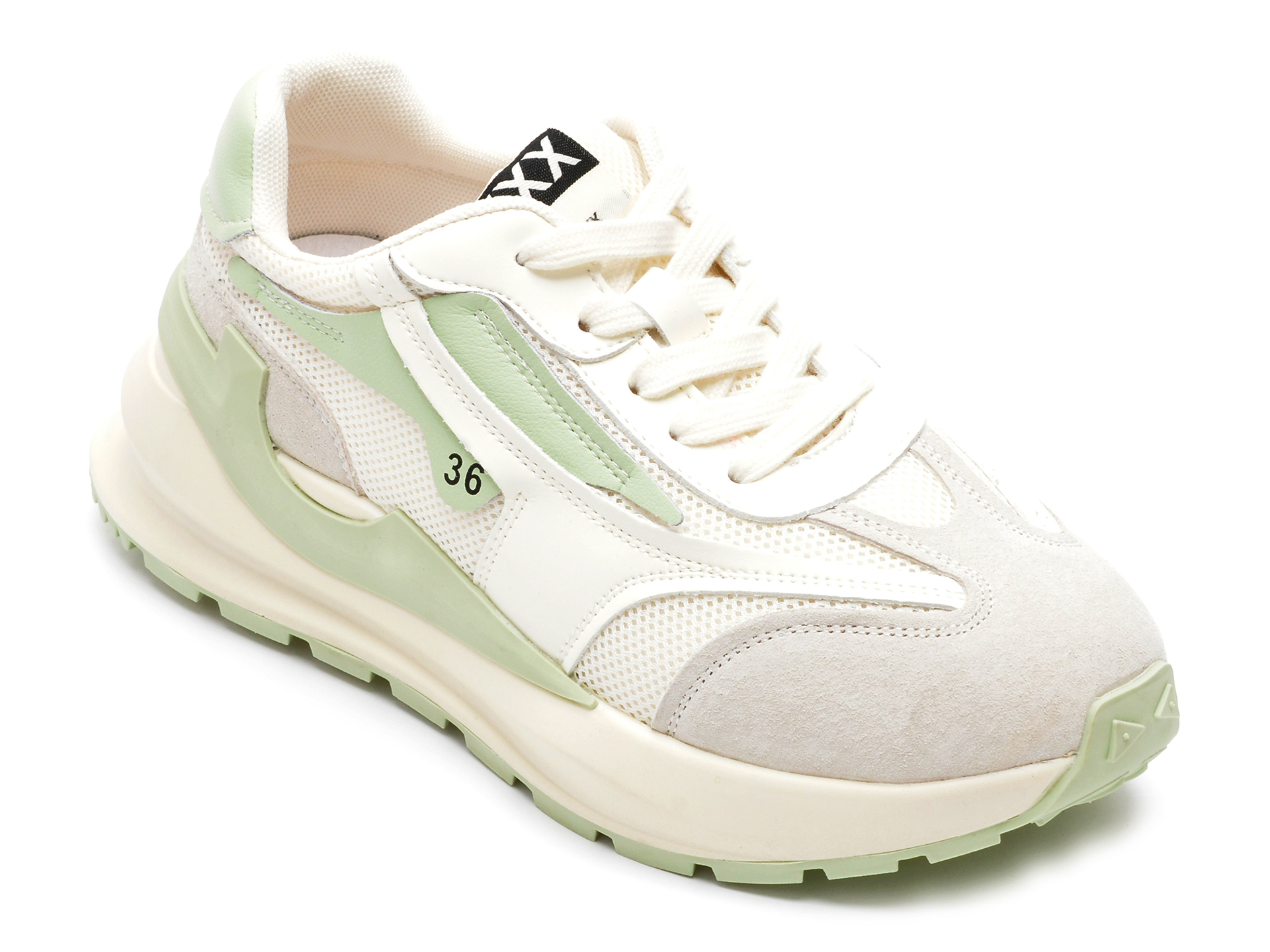 Pantofi sport GRYXX albi, 2209, din material textil si piele naturala Gryxx