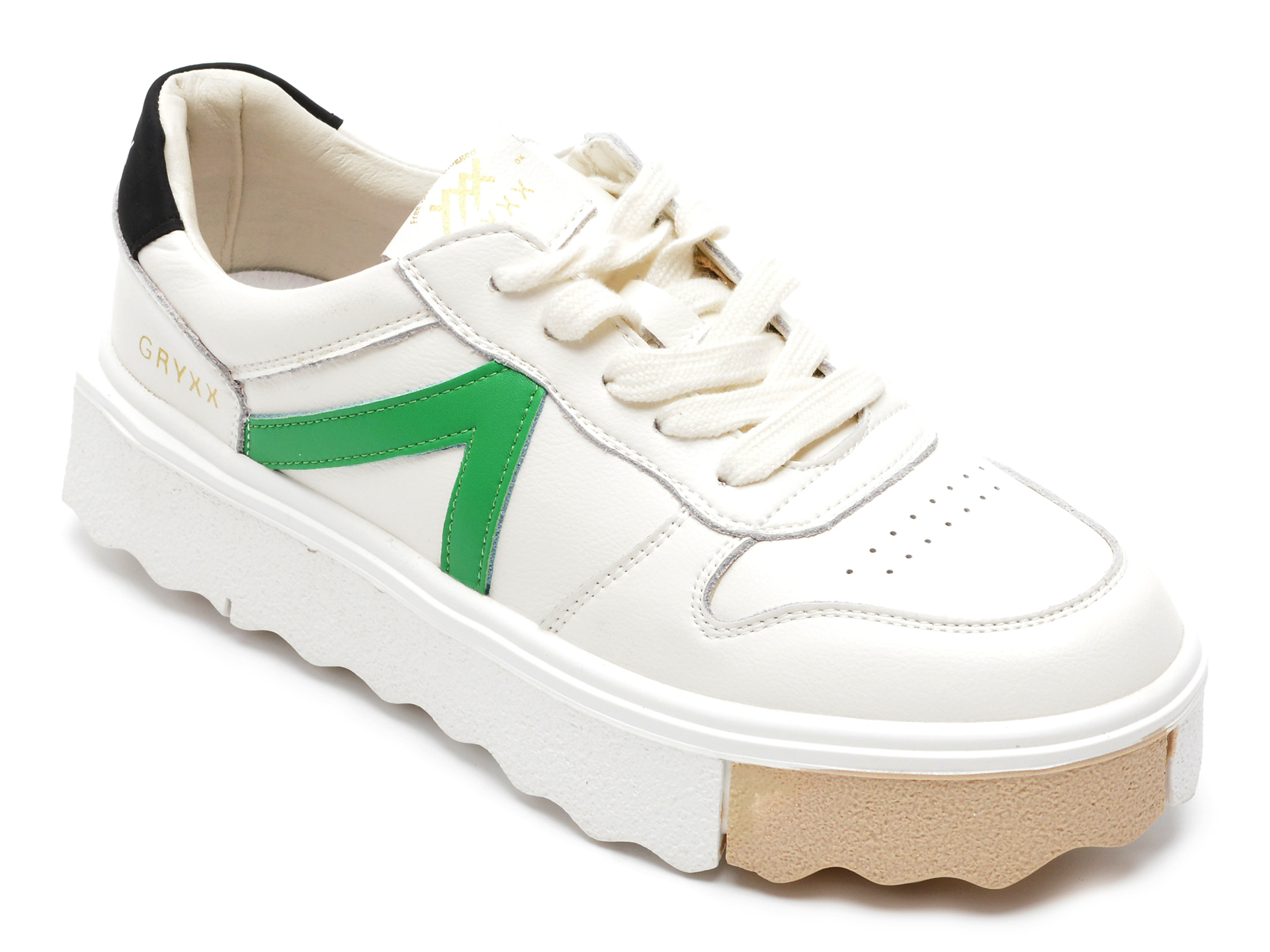 Pantofi sport GRYXX albi, 22182, din piele naturala Gryxx