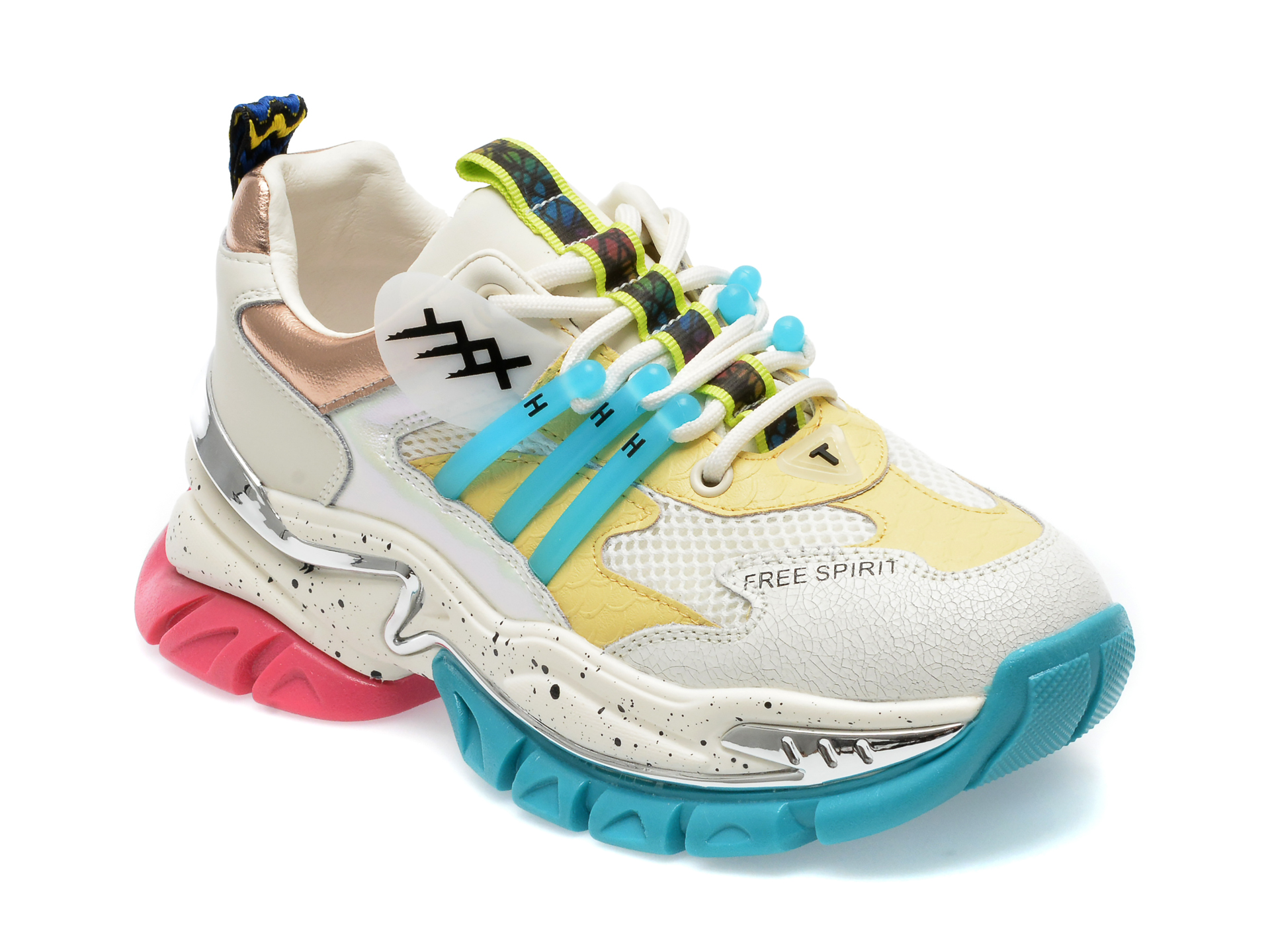Pantofi sport GRYXX albi, 267129, din piele naturala si material textil /femei/pantofi imagine super redus 2022