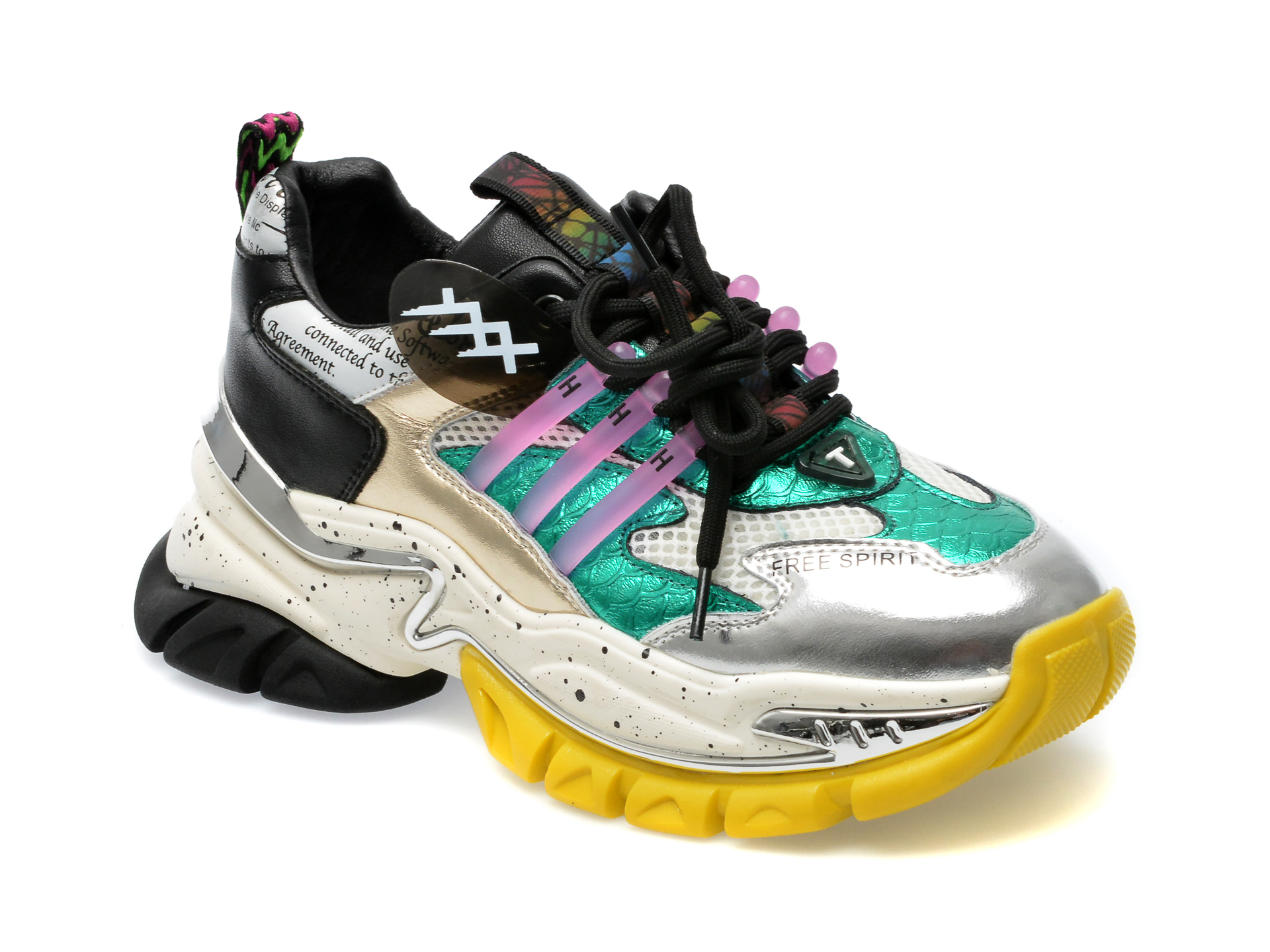 Pantofi sport GRYXX albi, 267129, din piele naturala si material textil /femei/pantofi imagine noua