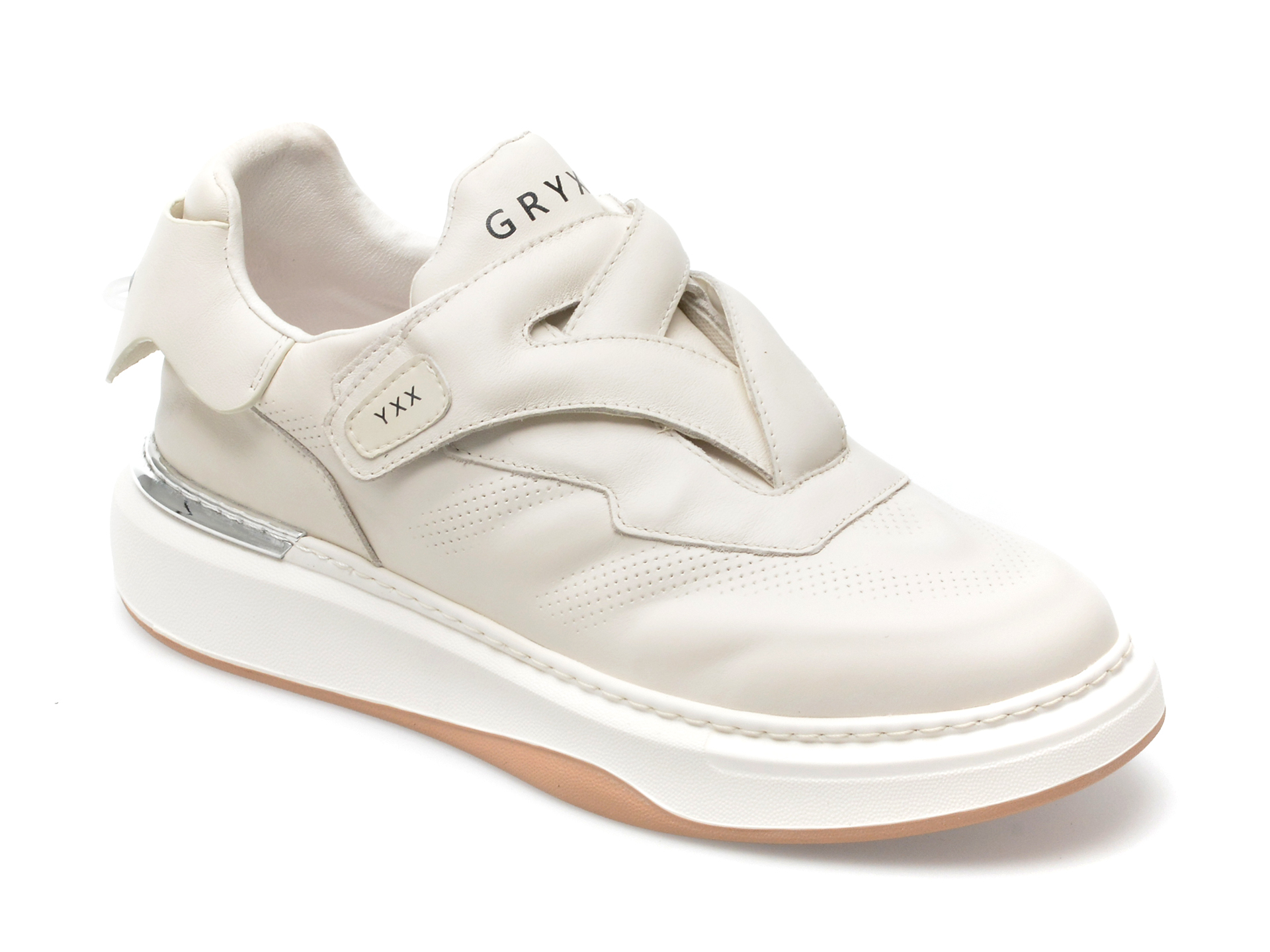 Pantofi sport GRYXX albi, 2876, din piele naturala /barbati/pantofi imagine noua