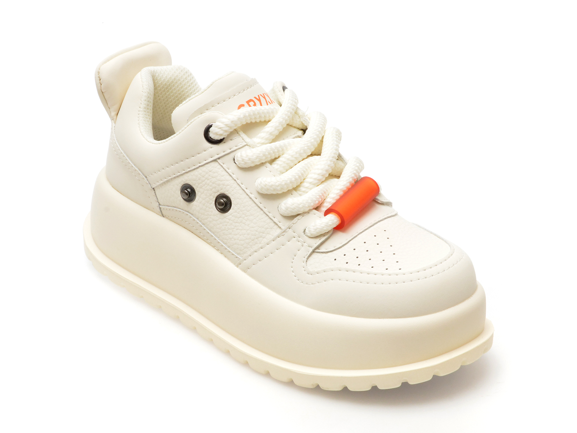 Pantofi sport GRYXX albi, 3A7117, din piele naturala