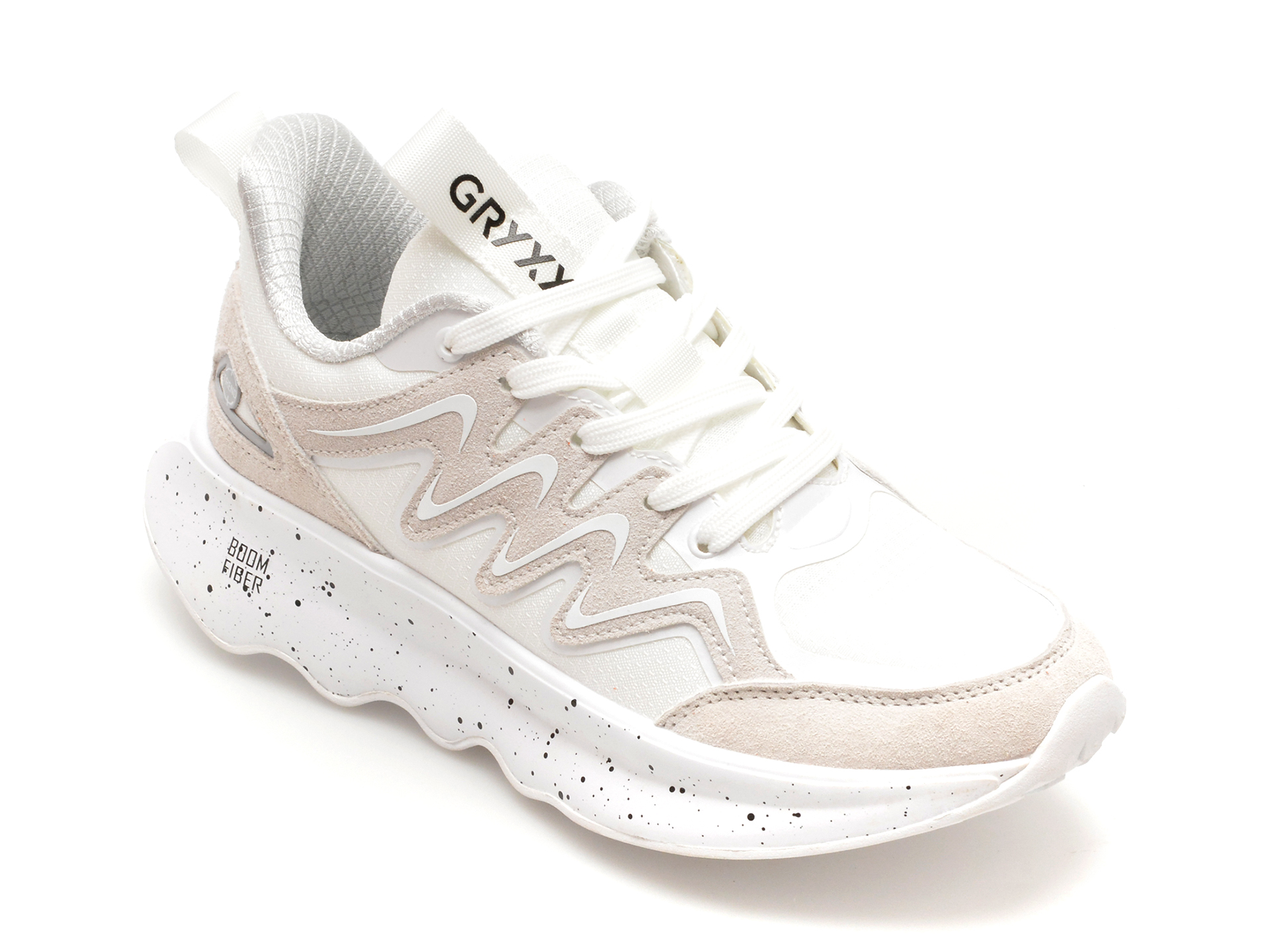 Pantofi Sport Gryxx Albi, 66022, Din Material Textil Si Piele Intoarsa