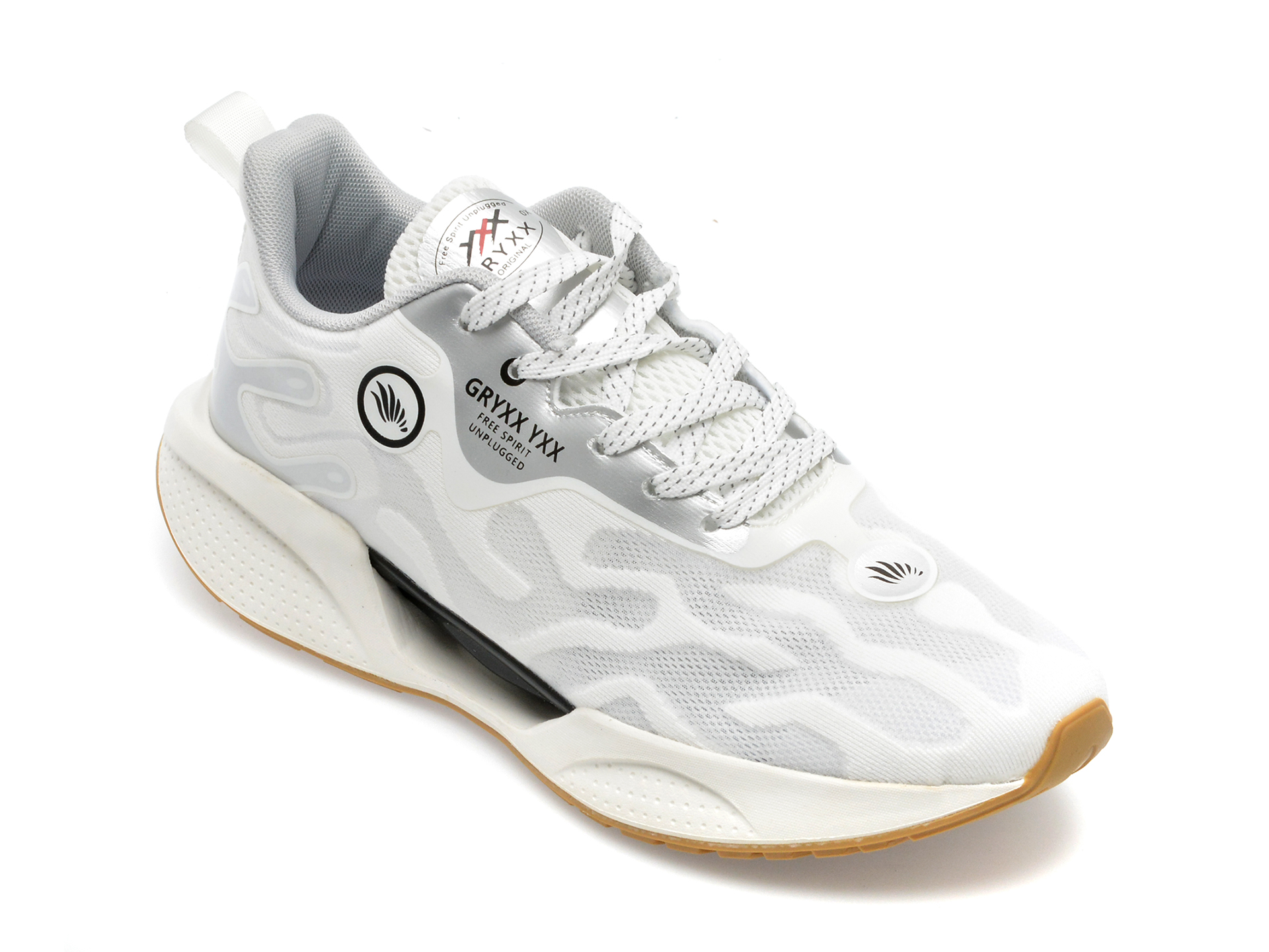 Pantofi sport GRYXX albi, 66379, din material textil