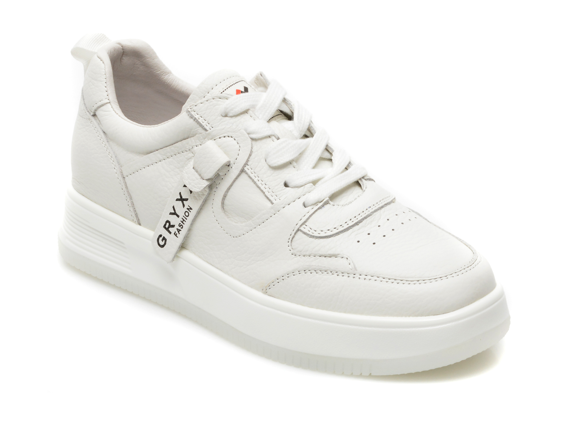 Pantofi sport GRYXX albi, 70226, din piele naturala