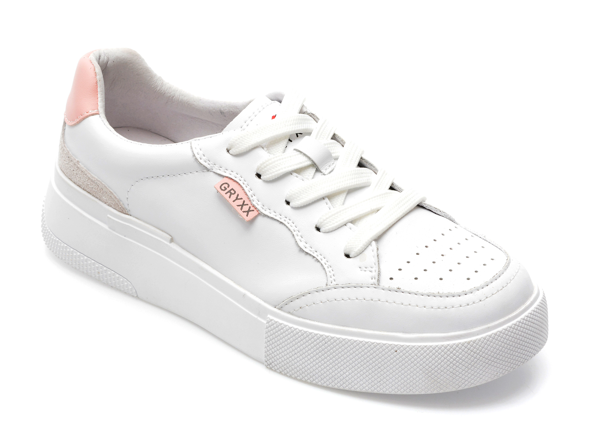 Pantofi sport GRYXX albi, 9198, din piele naturala /femei/pantofi imagine super redus 2022