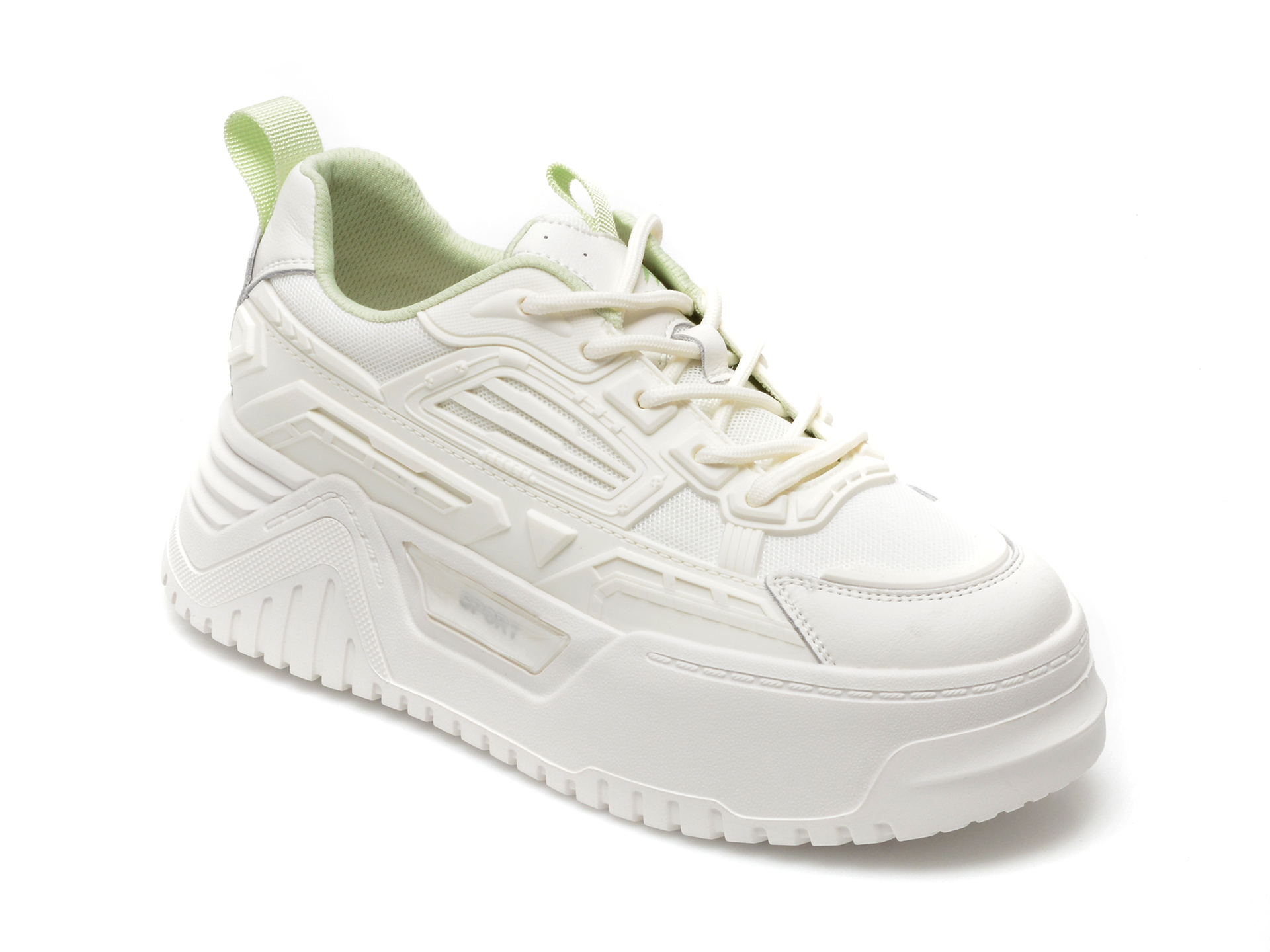 Pantofi sport GRYXX albi, A8219, din material textil si piele naturala Gryxx