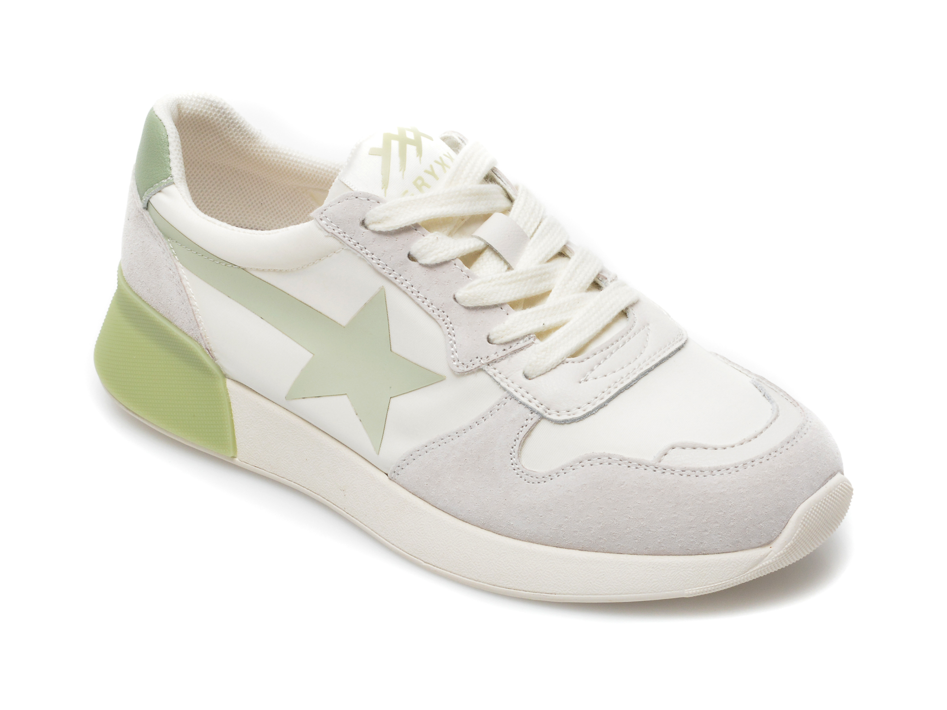 Pantofi sport GRYXX albi, B96, din material textil si piele naturala