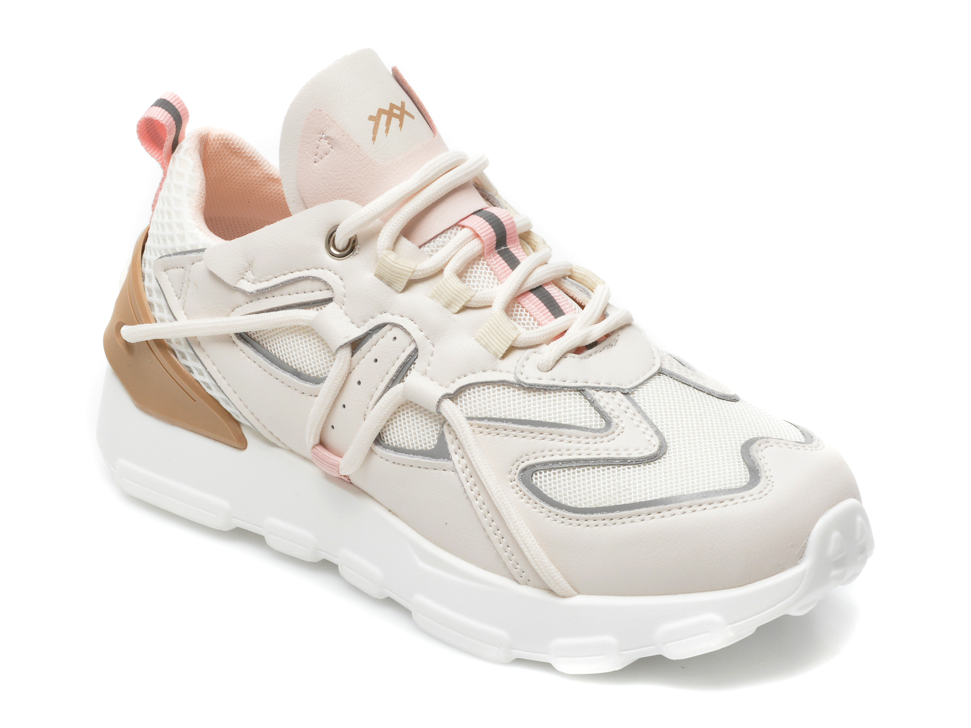 Pantofi sport GRYXX albi, K511, din material textil si piele naturala