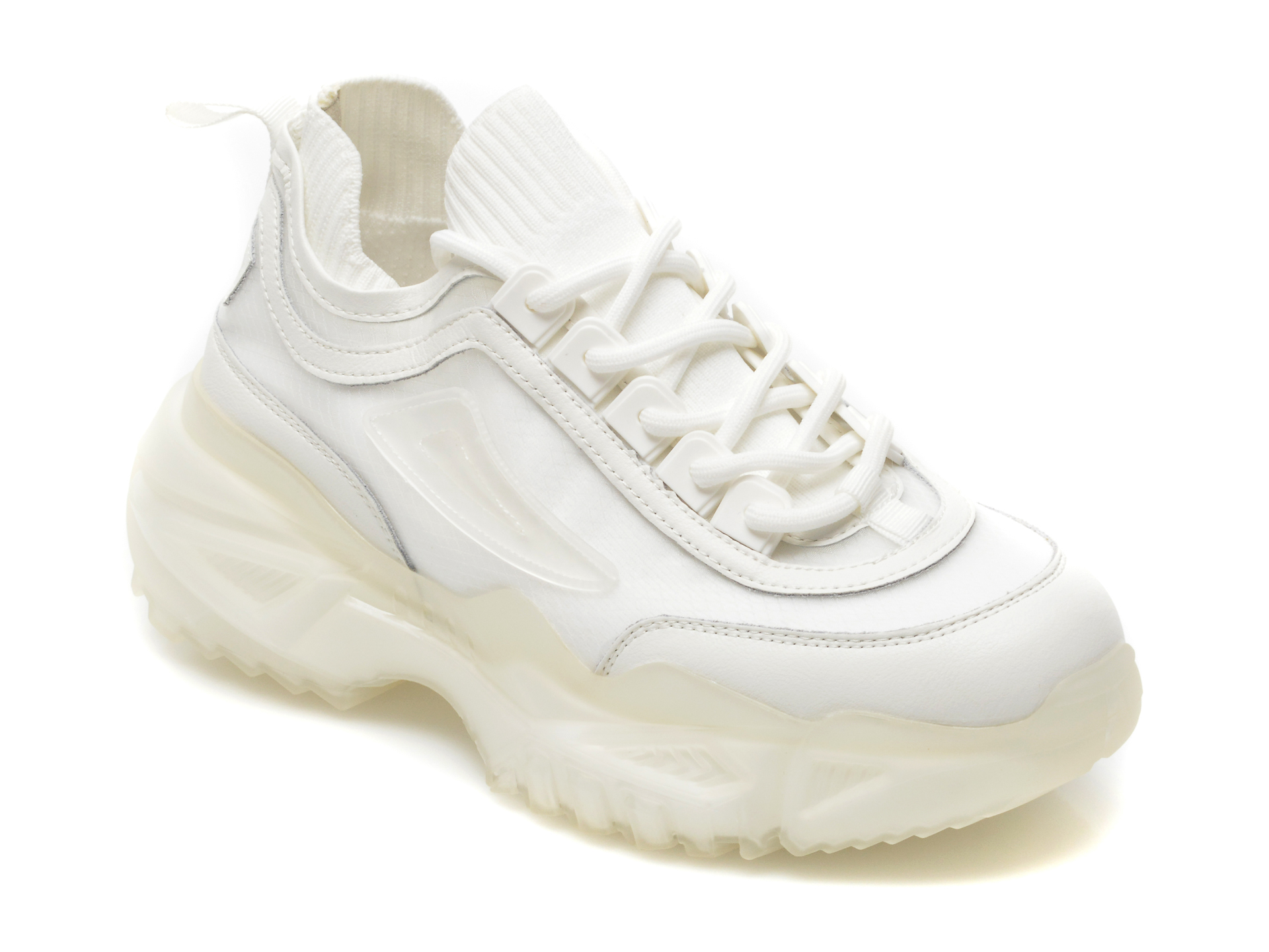 Pantofi sport GRYXX albi, K525, din material textil si piele ecologica Gryxx Gryxx