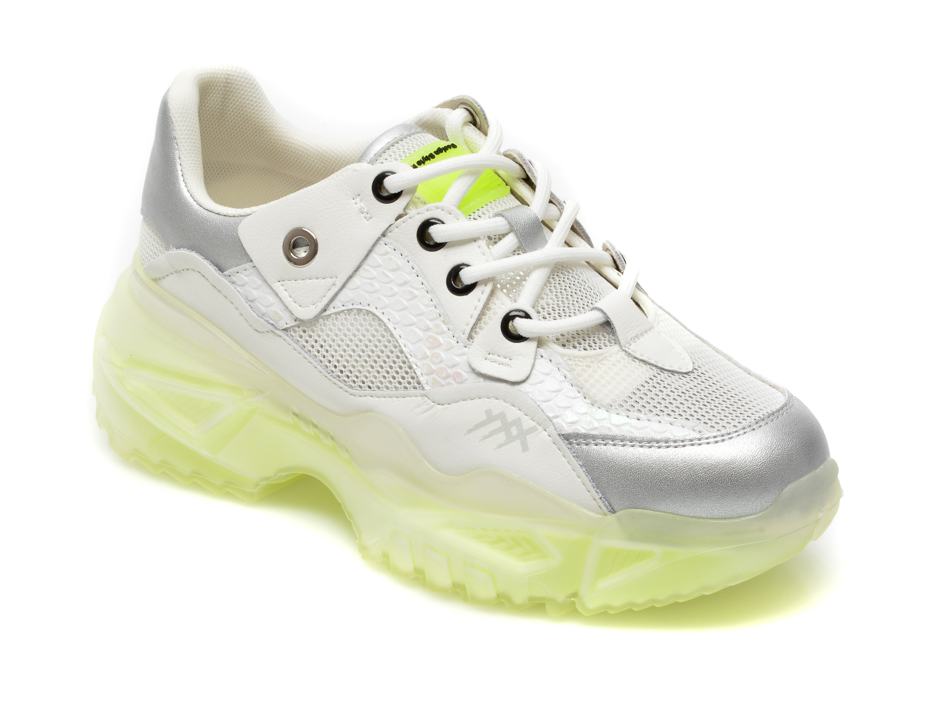 Pantofi sport GRYXX albi, K551, din material textil si piele naturala Gryxx Gryxx