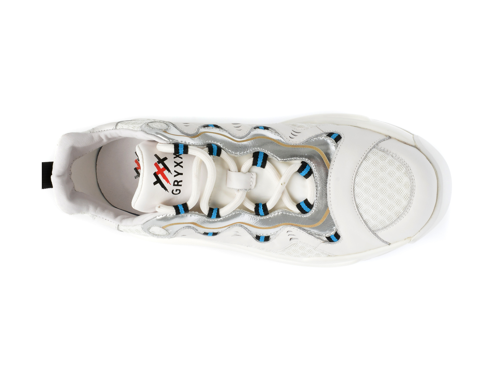 Poze Pantofi sport GRYXX albi, LN149, din material textil si piele naturala